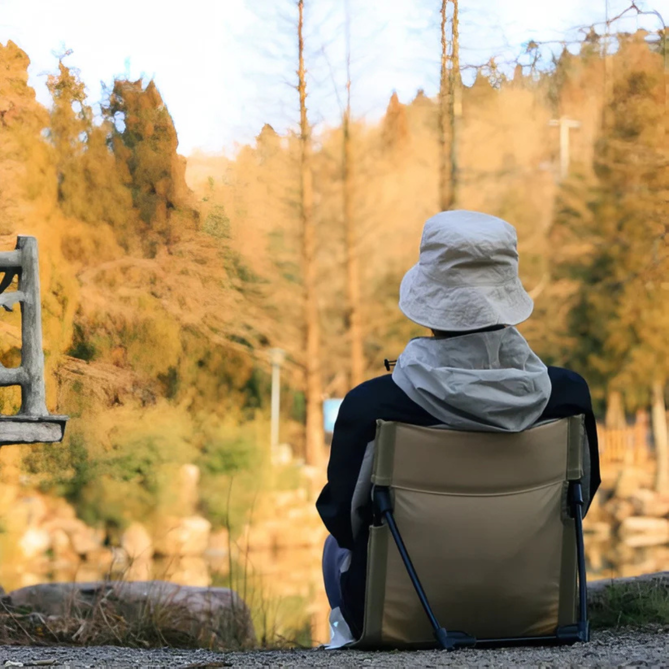 Faltbarer Camping-Bodenstuhl