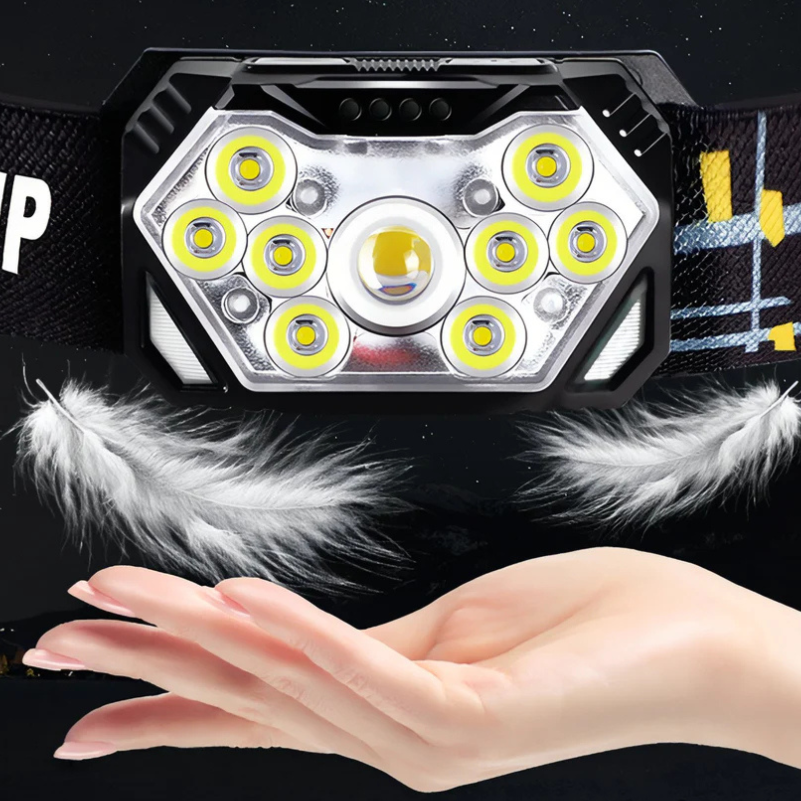 Wasserdichte 9-LED-Stirnlampe | Berggrat