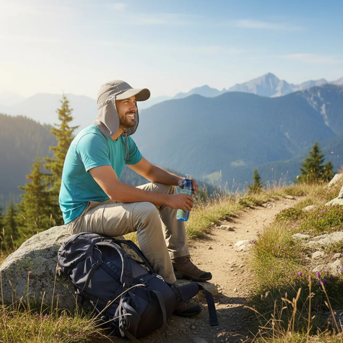 UV-Schutz-Cap mit Nackenschutz | Berggrat