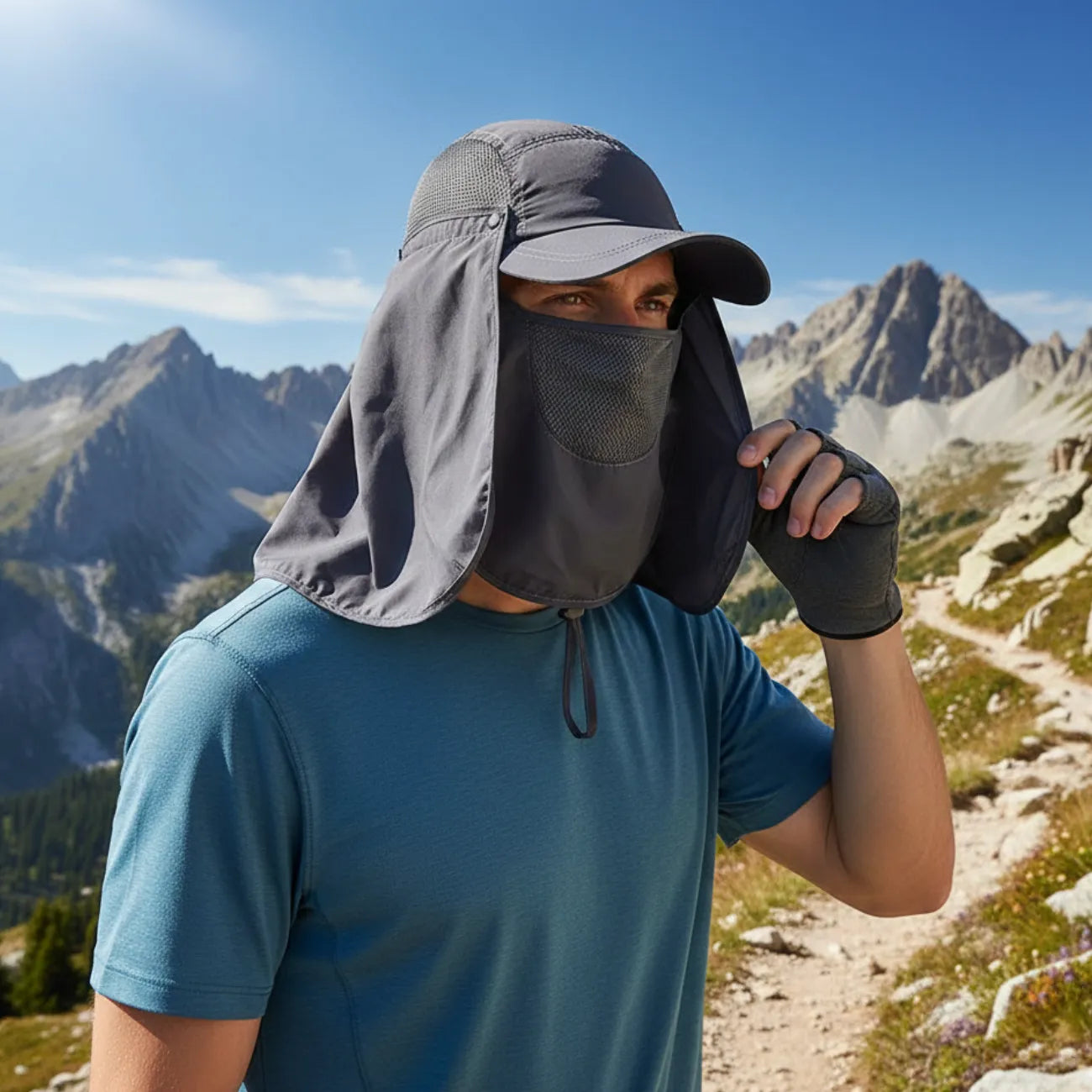 Herren UV-Kappe Nacken & Ohren | Berggrat