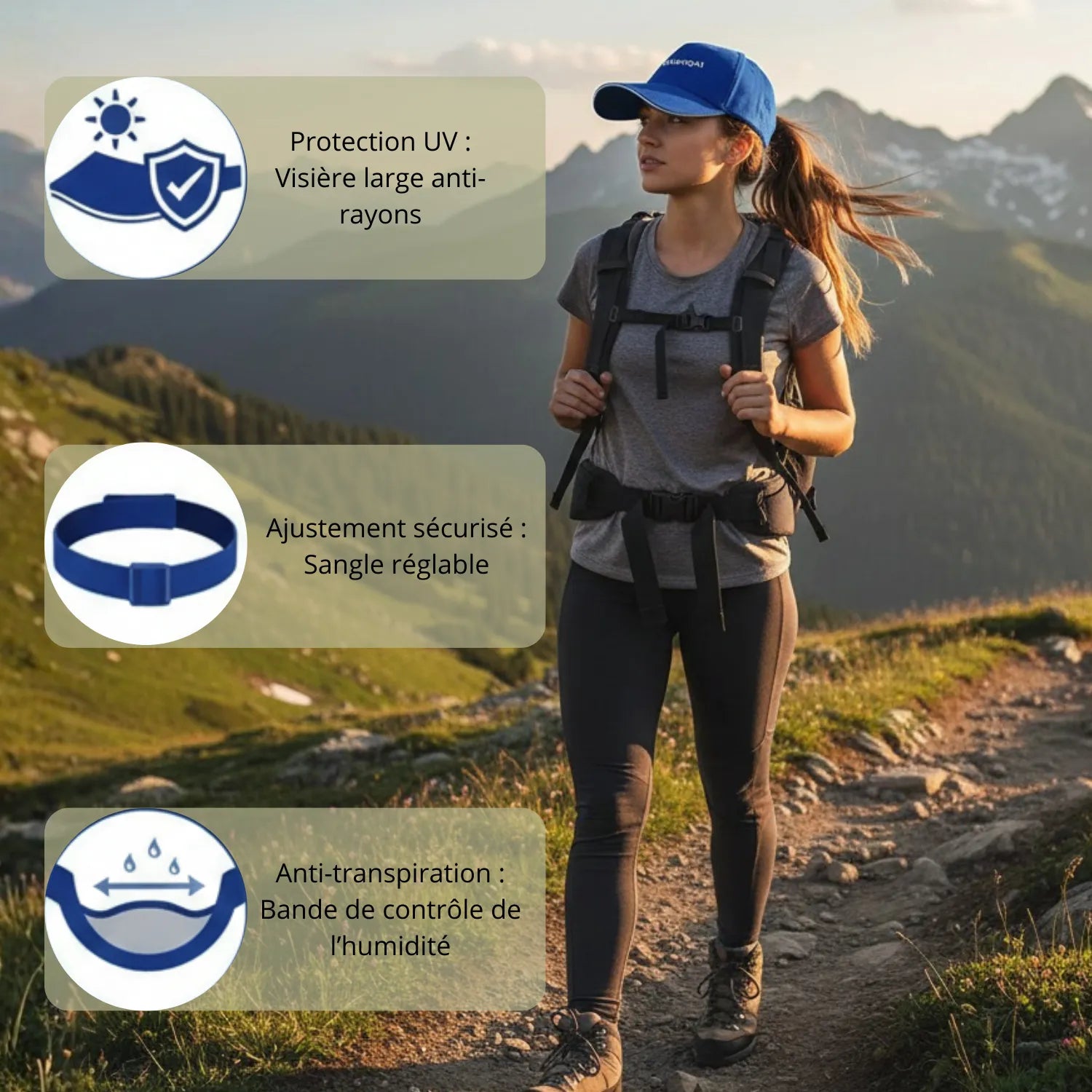 Damen-Sportcap gebogener Schirm