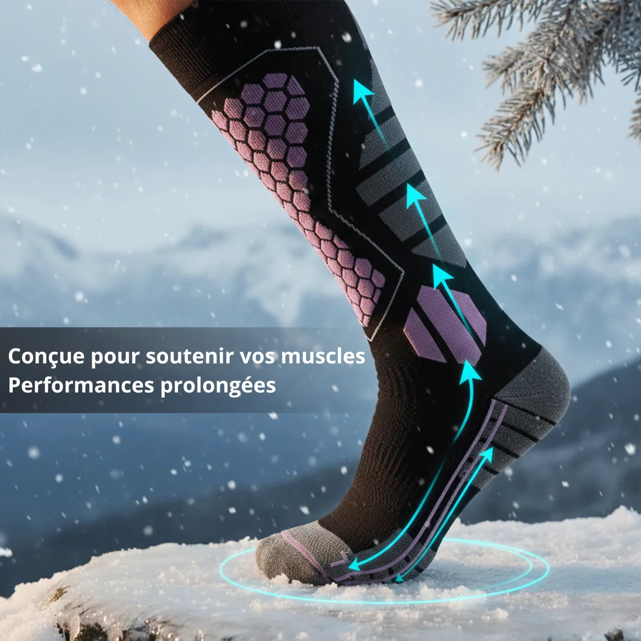 Kompressions-Wandersocken hoch