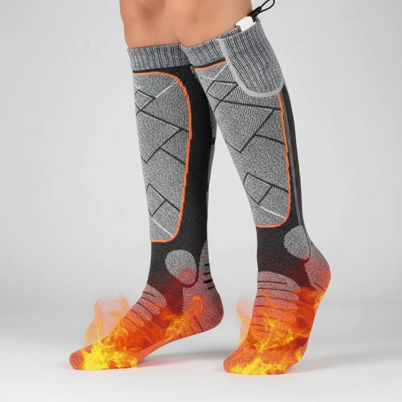 Lange beheizbare Socken mit Akku