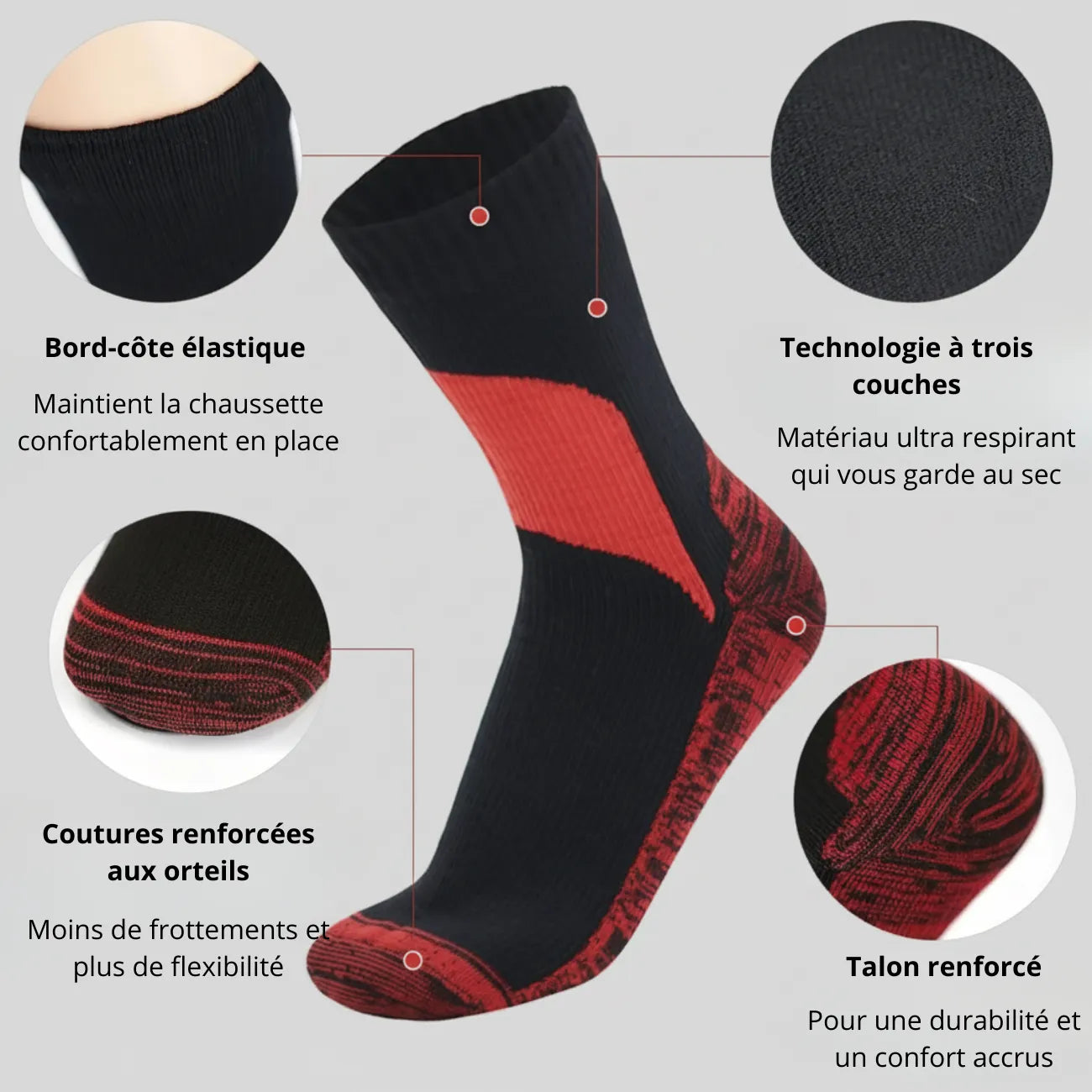 Wasserdichte Wandersocken hoch | Berggrat