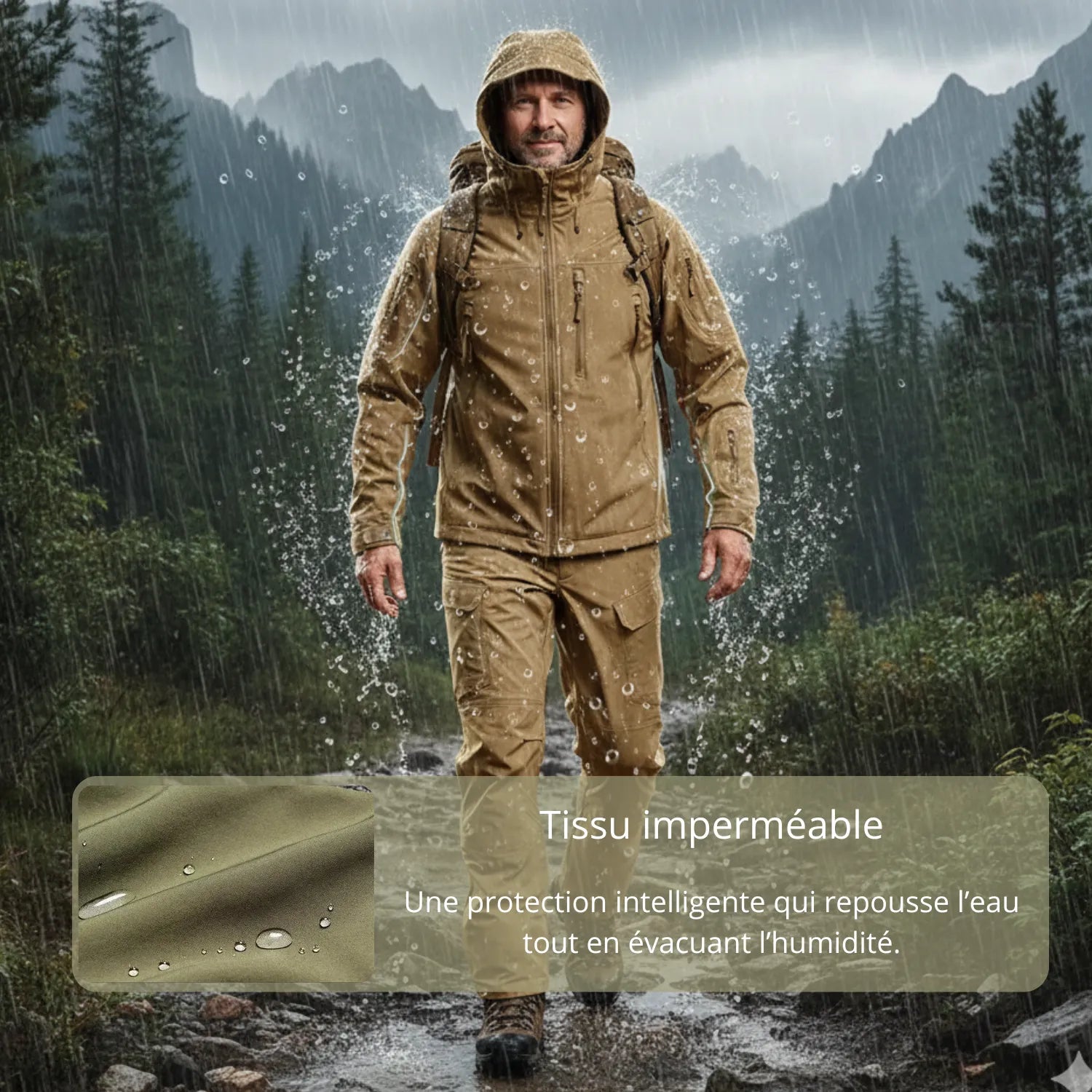 Wanderset wasserdicht Camouflage