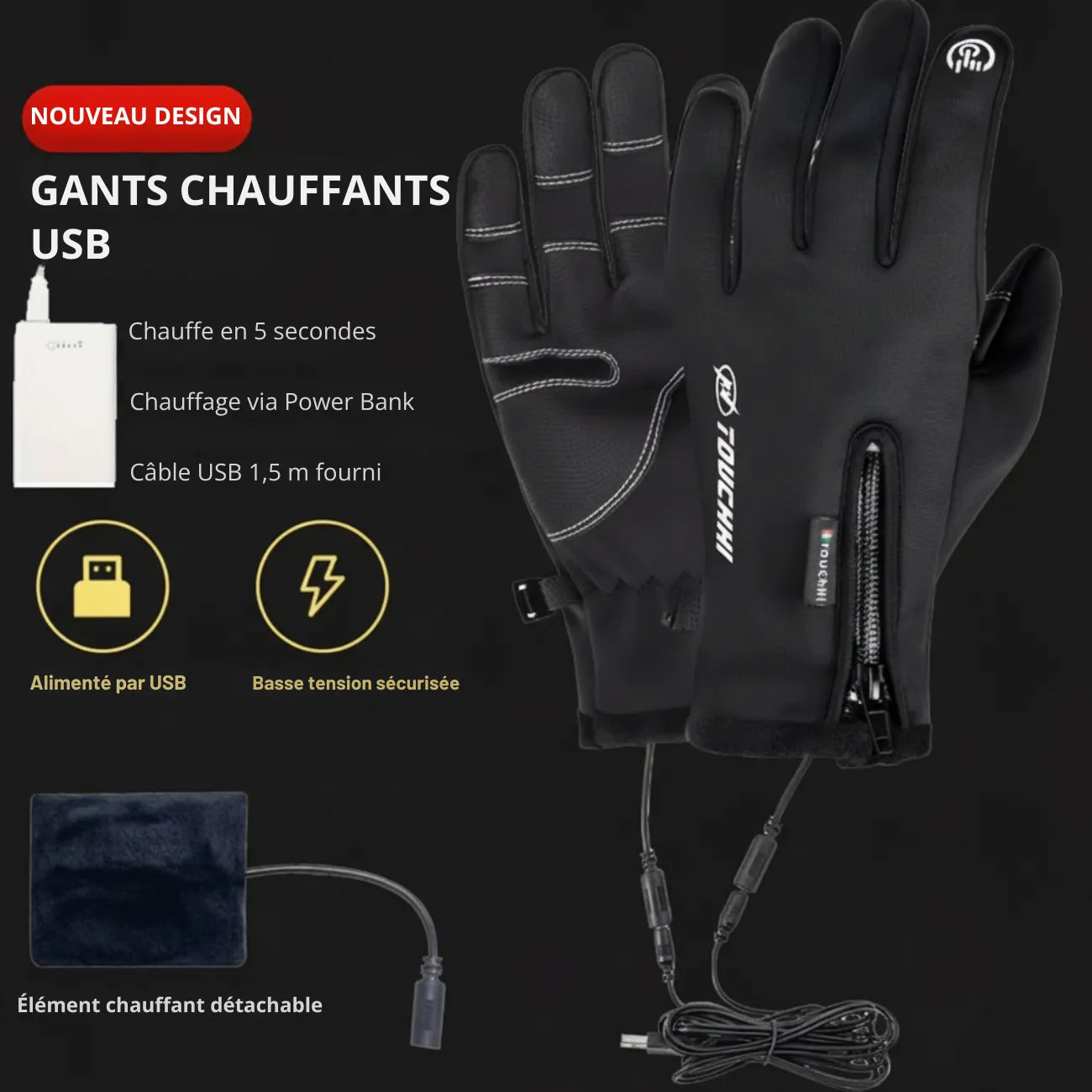 Heizhandschuhe mit Anti-Rutsch | Berggrat