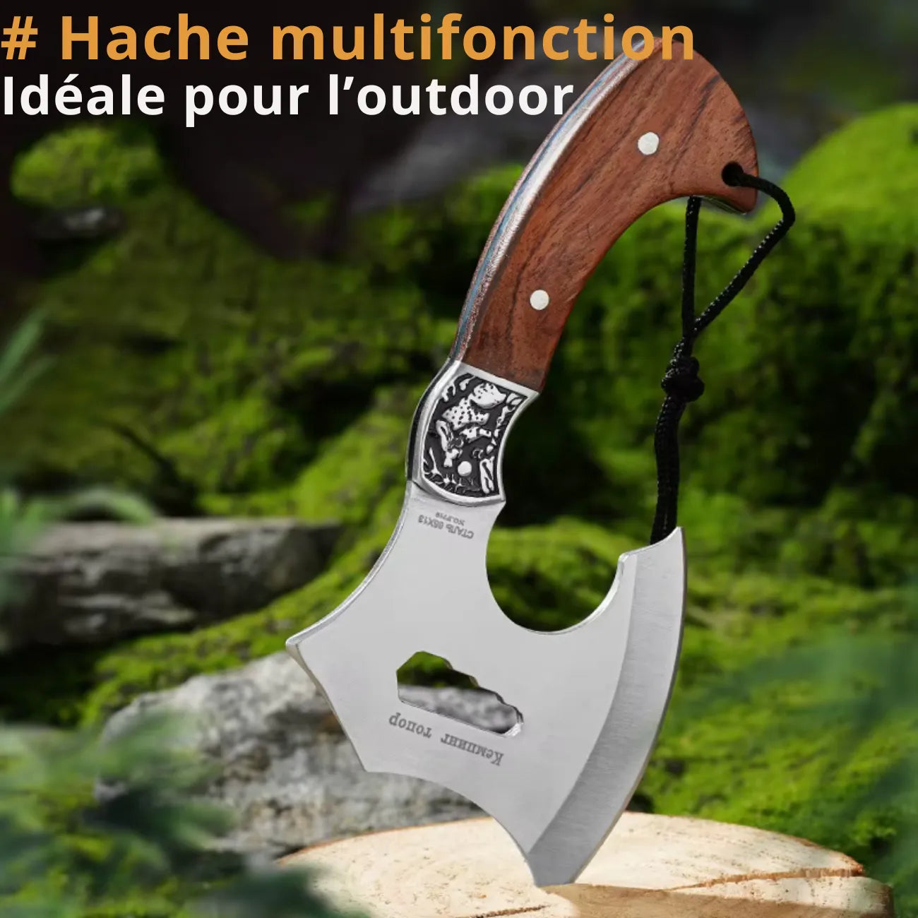 Survival-Axt mit Holzgriff | Berggrat
