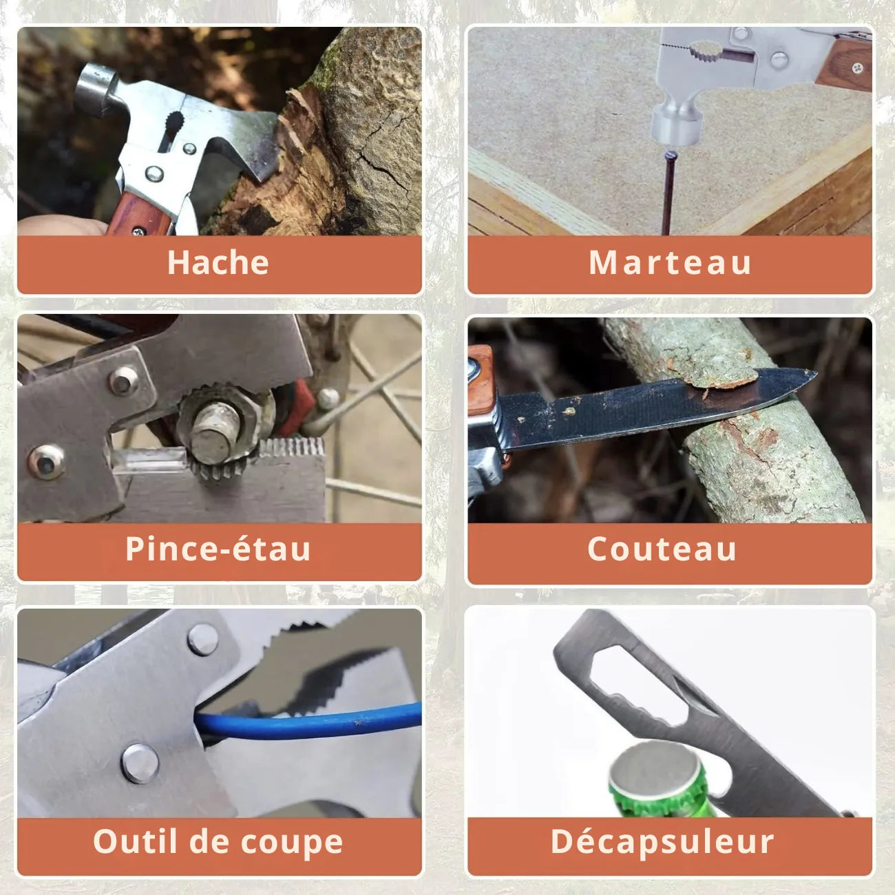 Tragbare Survival-Axt 14-in-1 | Berggrat