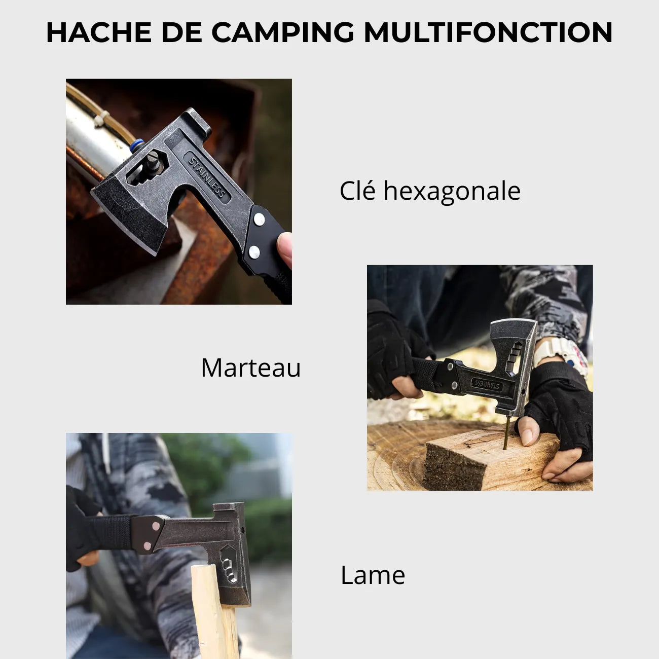 Taktische Survival-Axt 3-in-1