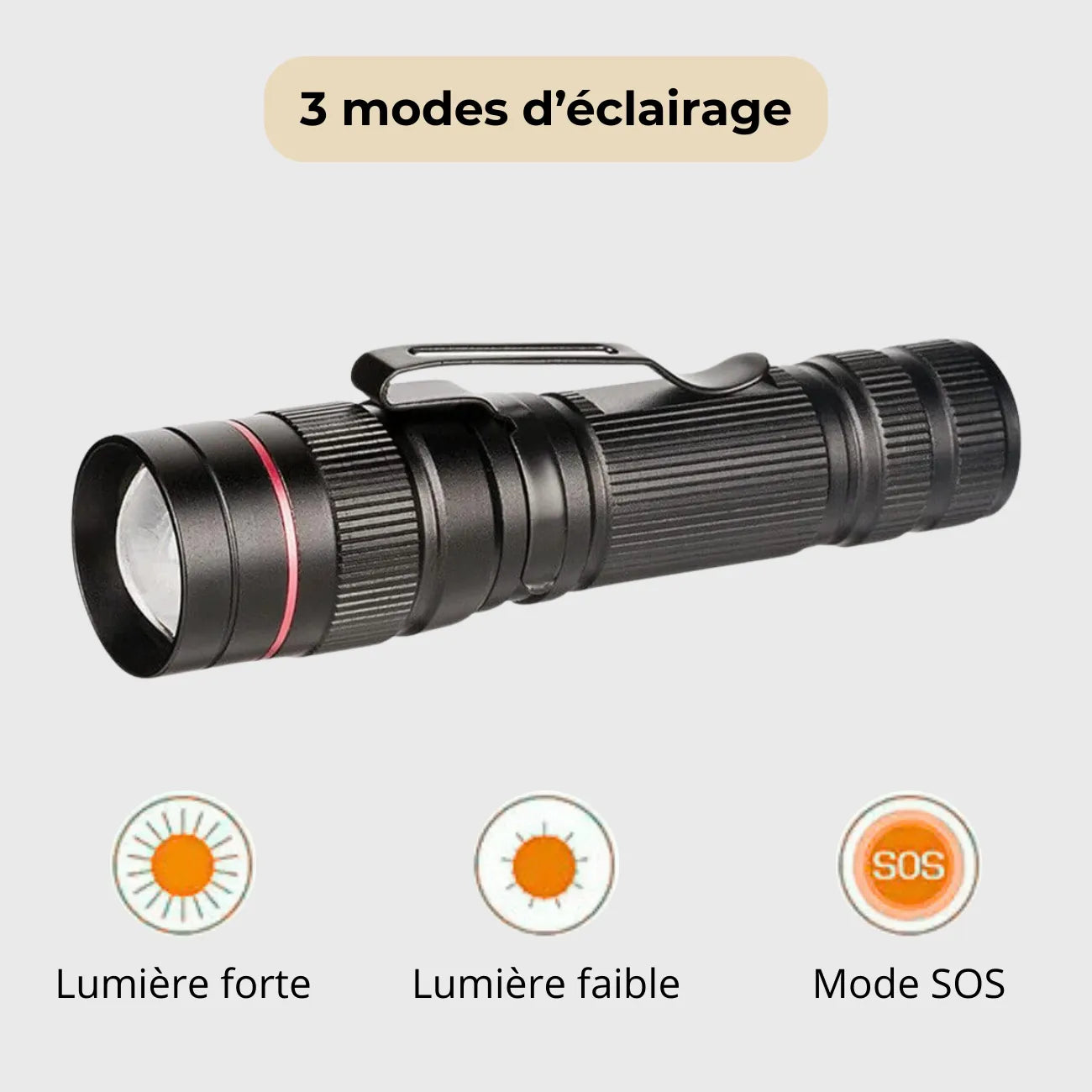 Aufladbare Taschenlampe mit Zoom | Berggrat