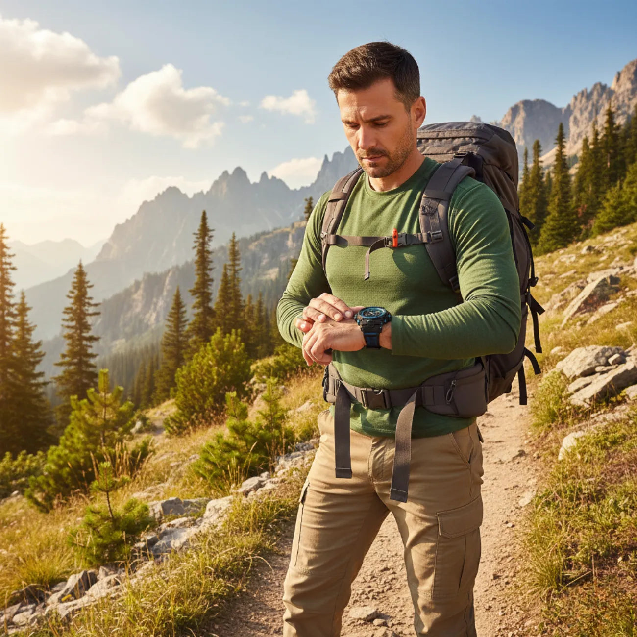 Digitale Wanderuhr für die Berge