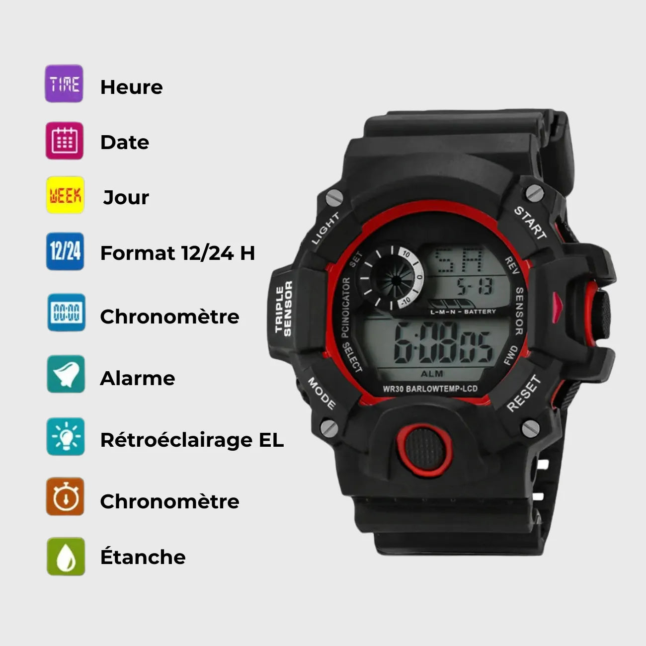 Sportliche Herrenuhr Digital | Berggrat