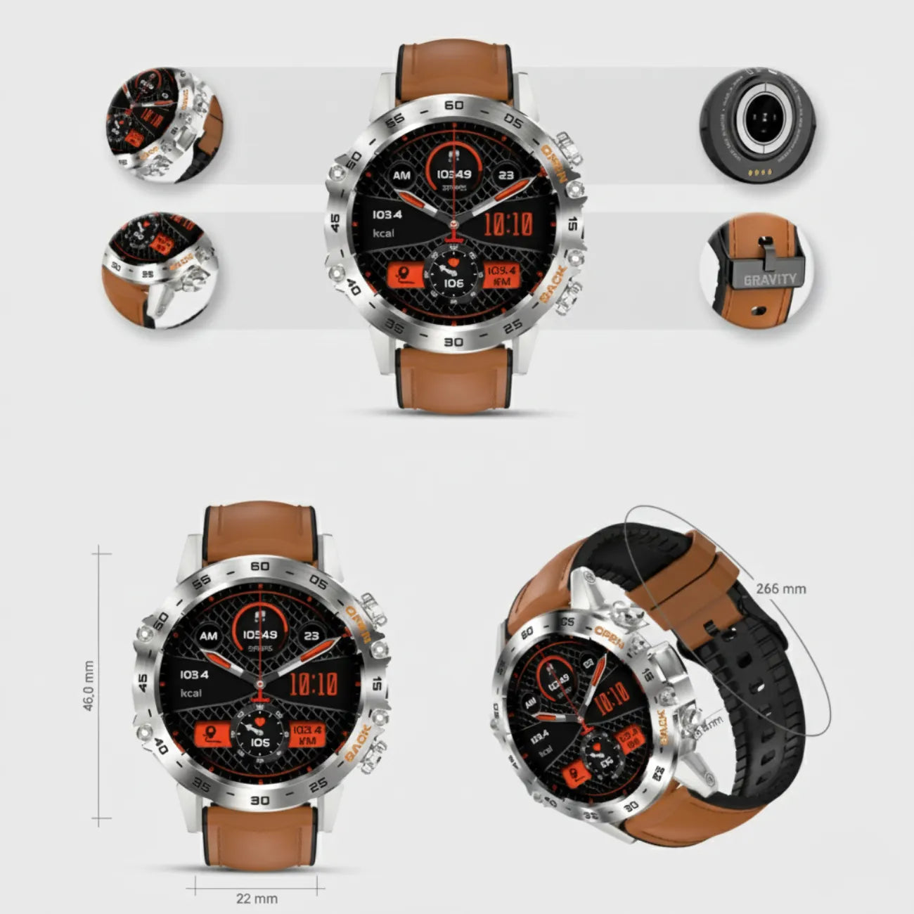 Outdoor-Smartwatch mit Telefon | Berggrat