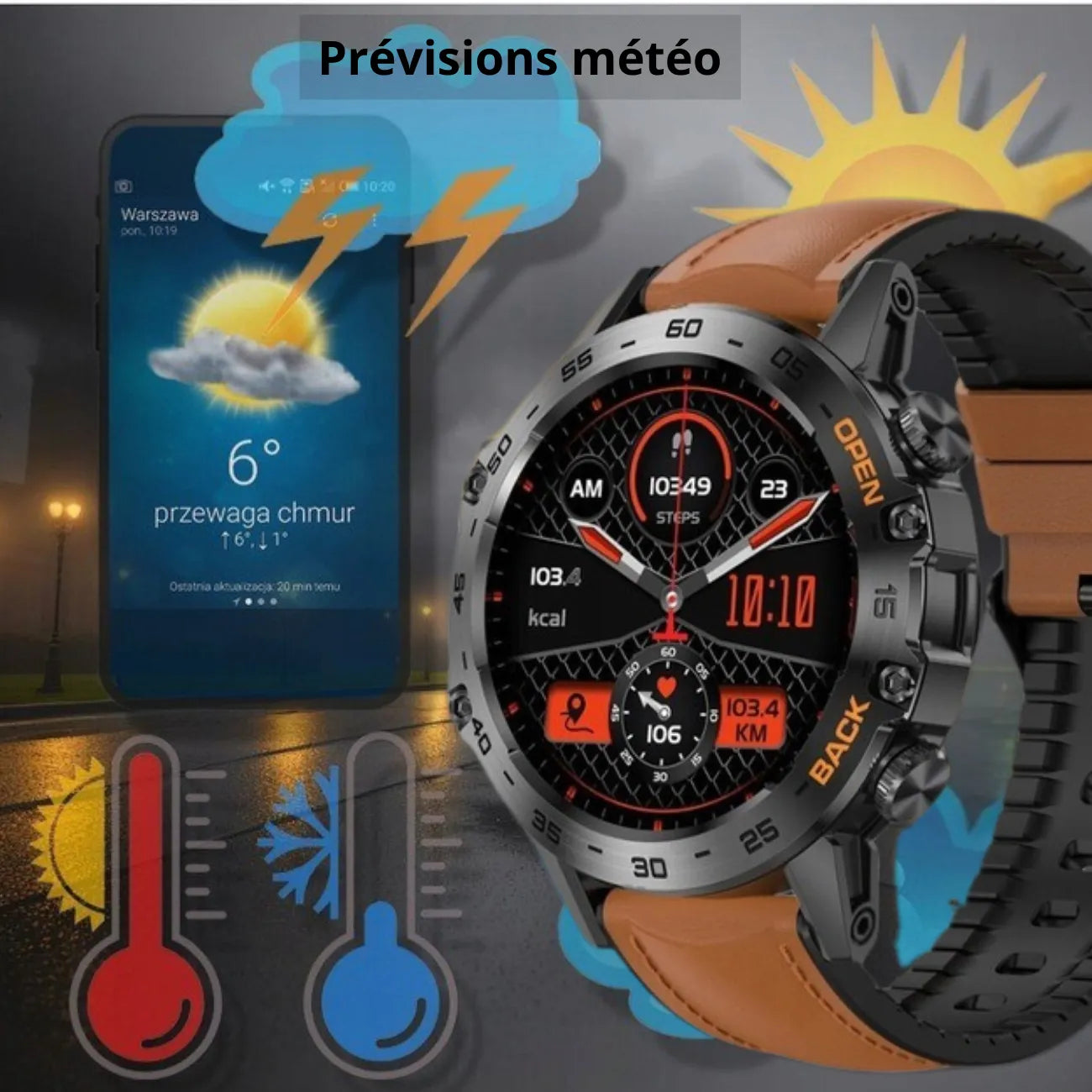 Outdoor-Smartwatch mit Telefon | Berggrat
