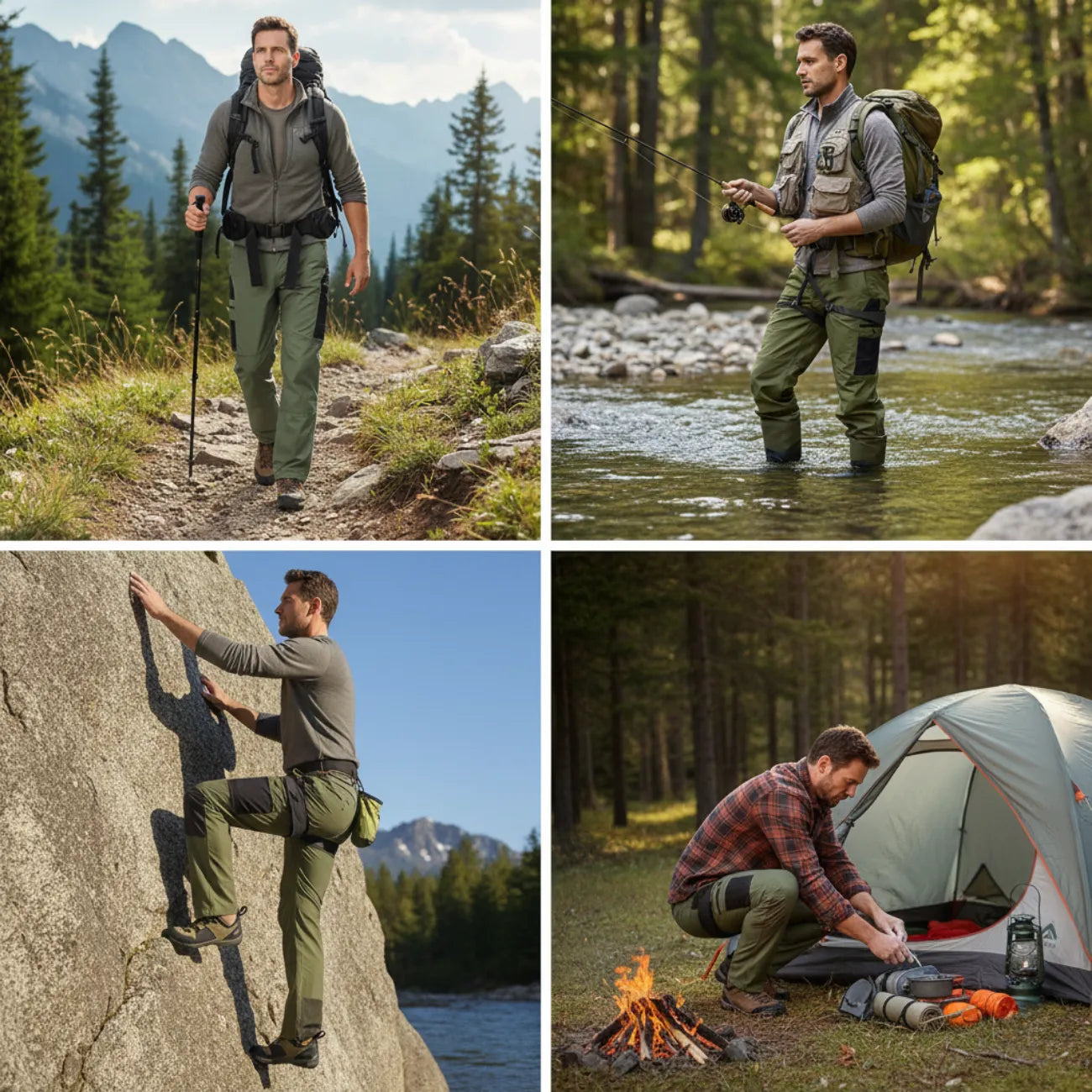 Herren Wanderhose viele Taschen