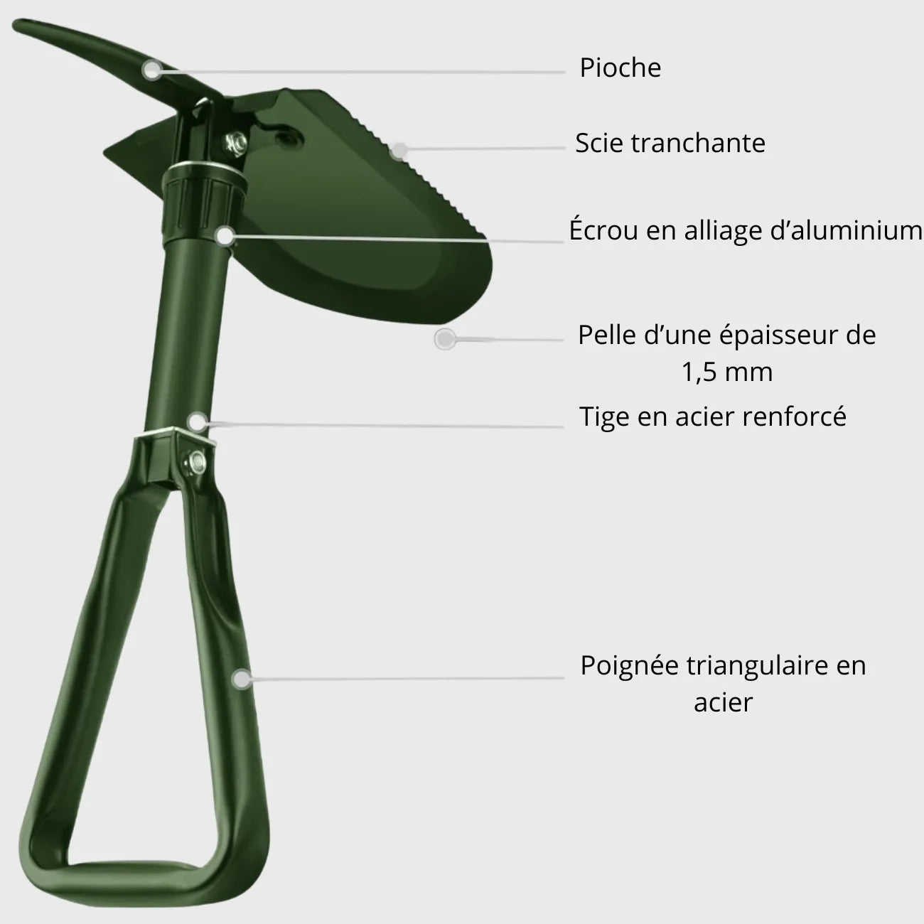 Klappspaten 4-in-1 Stahlblatt | Berggrat