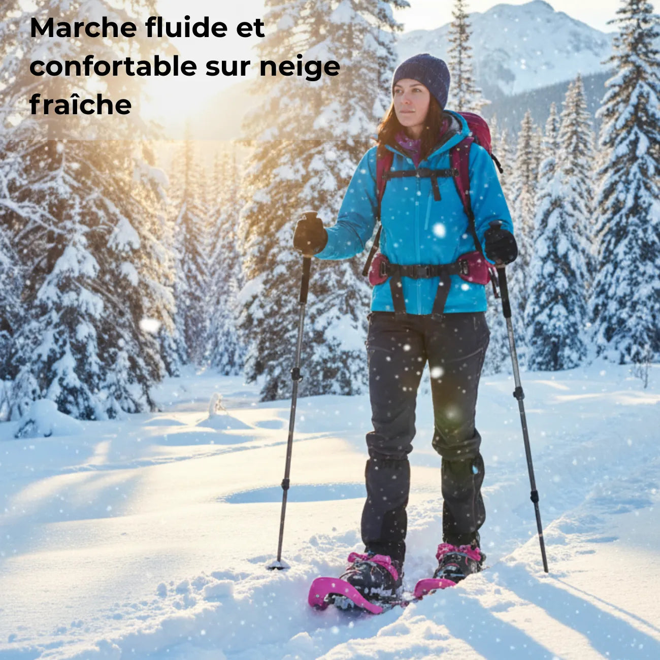 Rosa Schneeschuhe mit Fersenlift | Berggrat