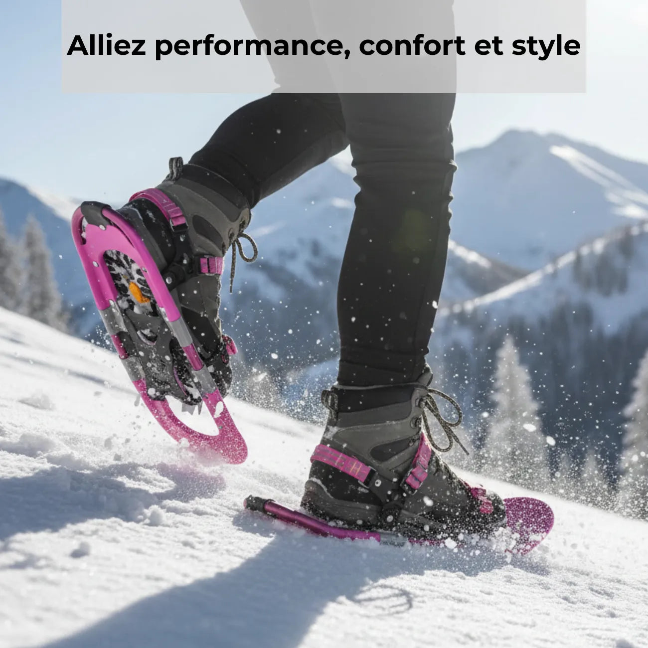 Rosa Schneeschuhe mit Fersenlift | Berggrat