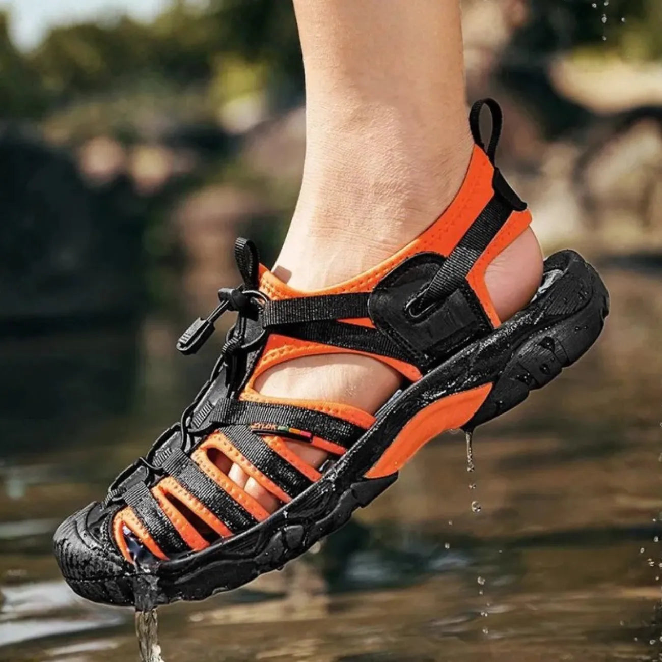 Herren-Leder-Wandersandalen
