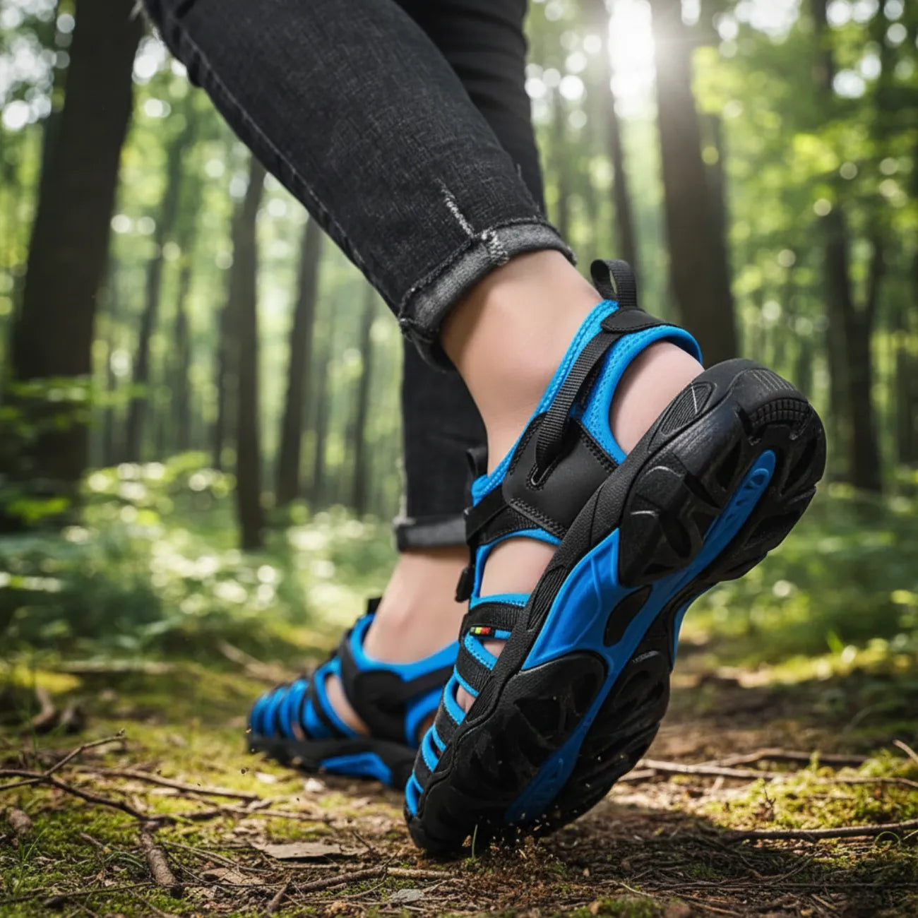 Herren-Leder-Wandersandalen
