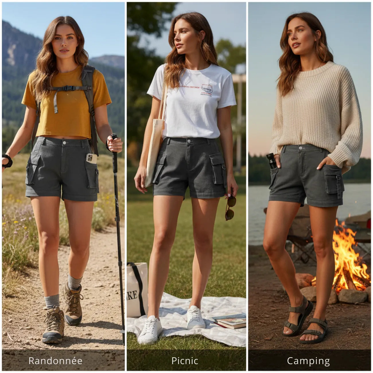 Damen Cargo-Wandershorts