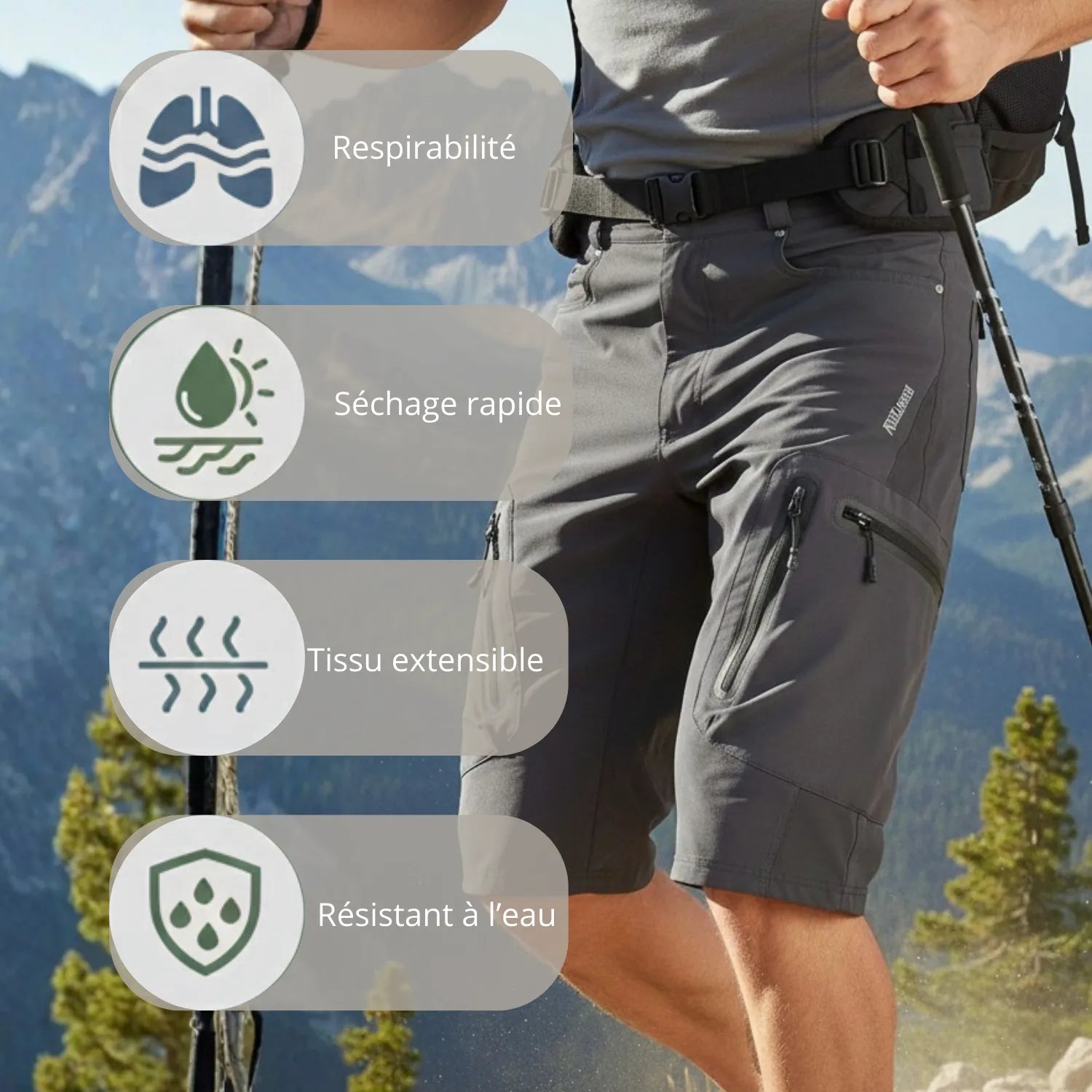 Herren-Trekkingshorts