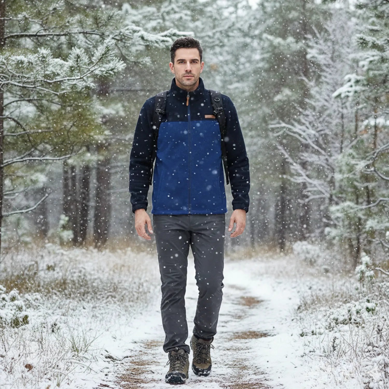 Herren Fleecejacke Patchwork