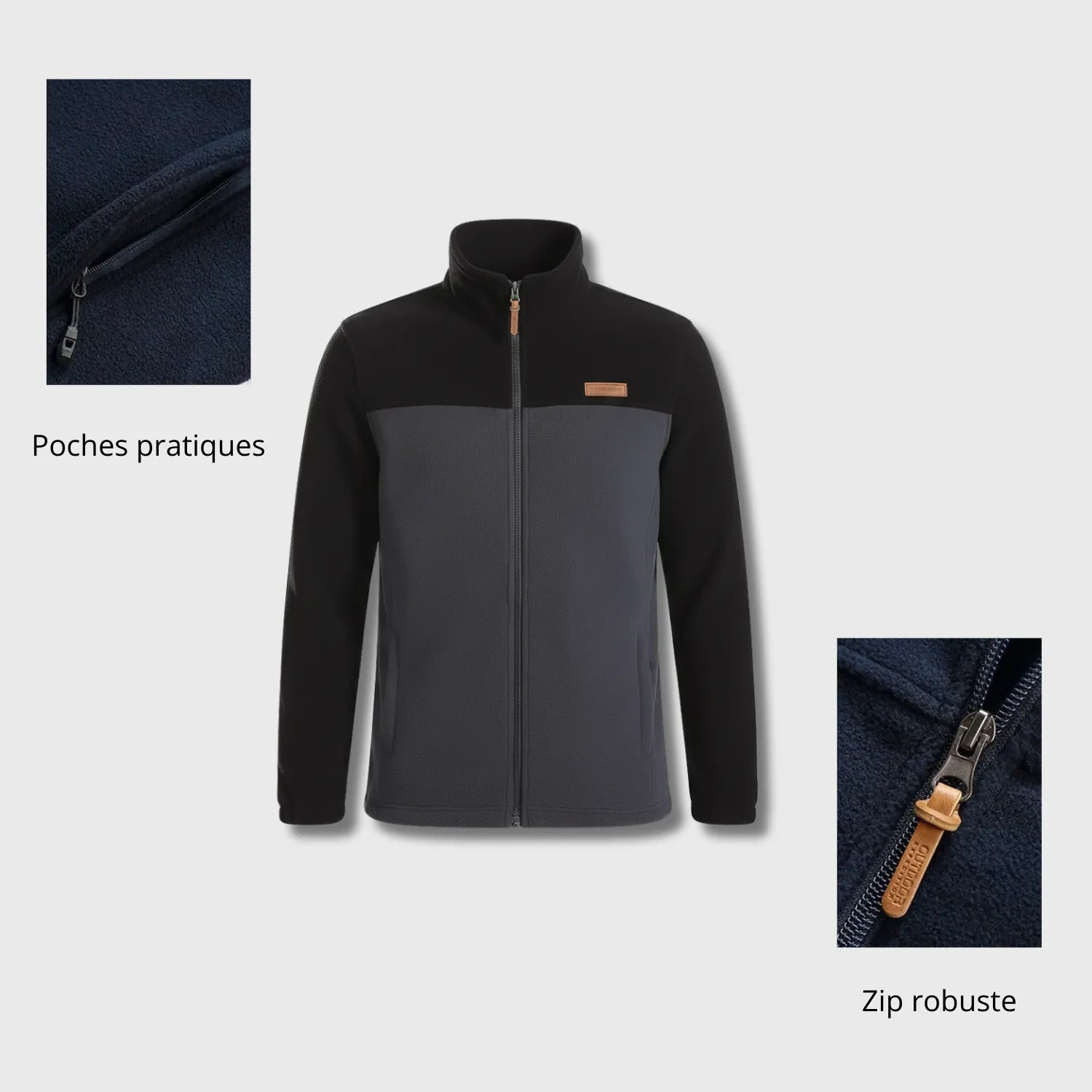 Herren Fleecejacke Patchwork