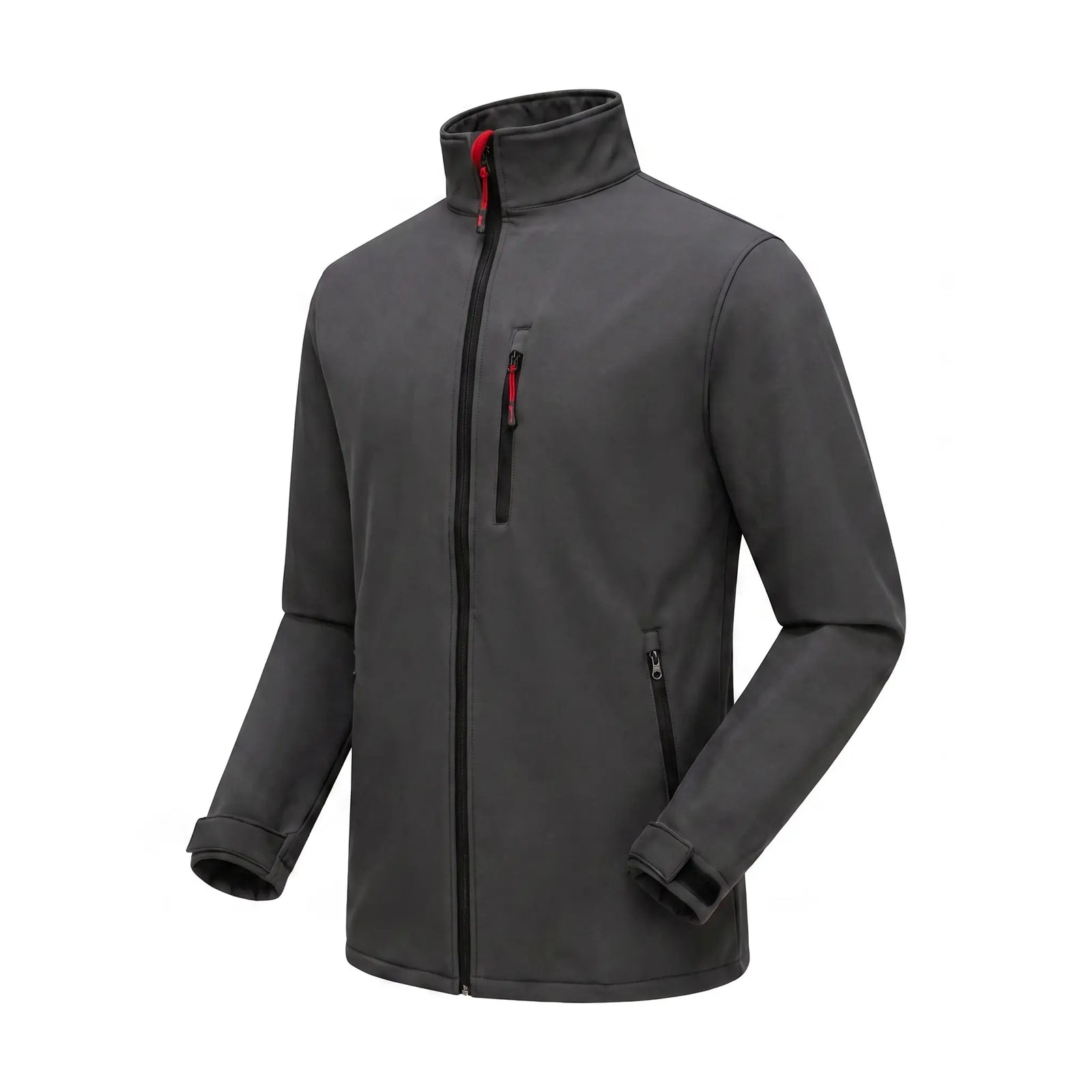 Herren Softshell-Skijacke Grau – Dreiviertelansicht
