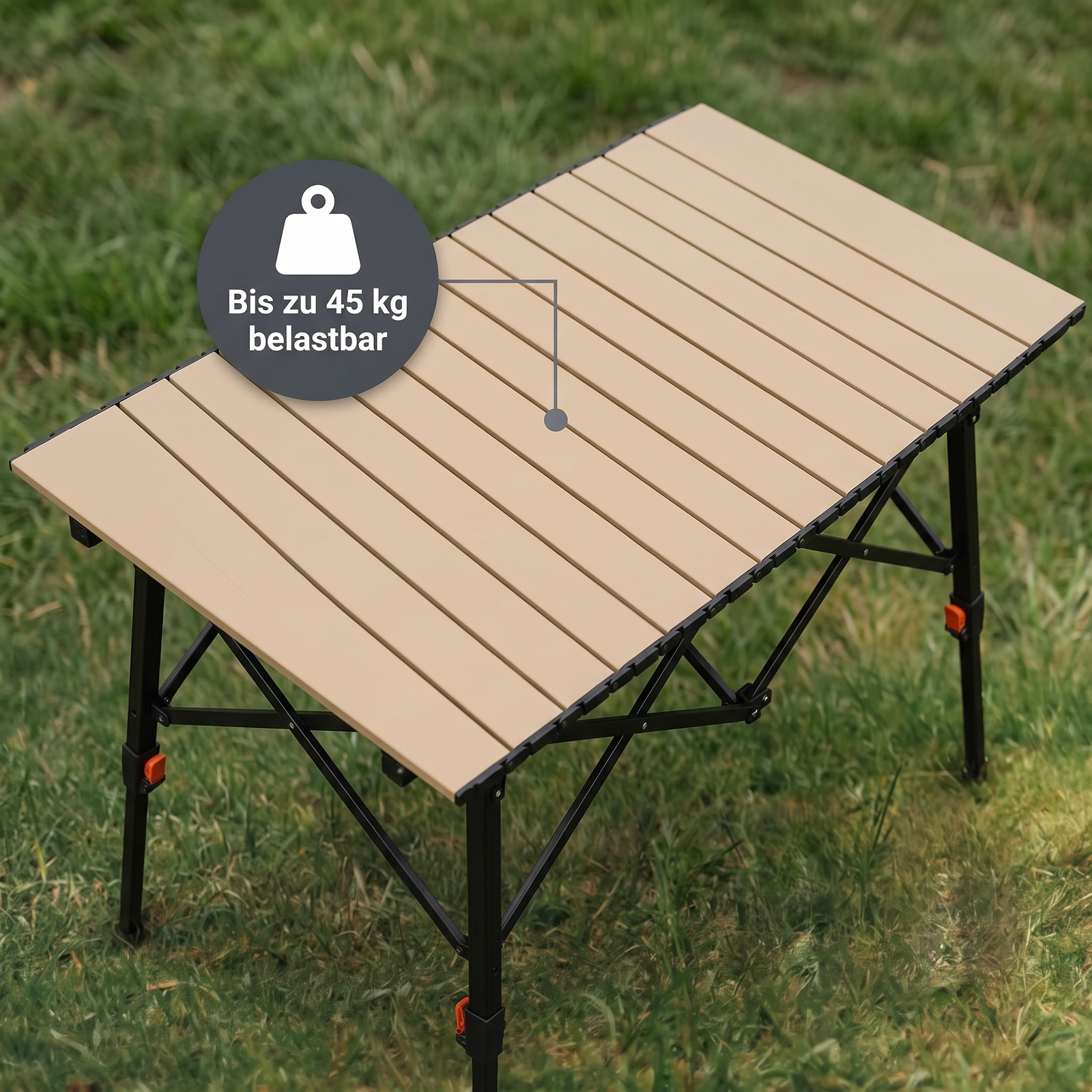 Faltbarer Aluminium-Campingtisch – belastbar bis zu 45 kg
