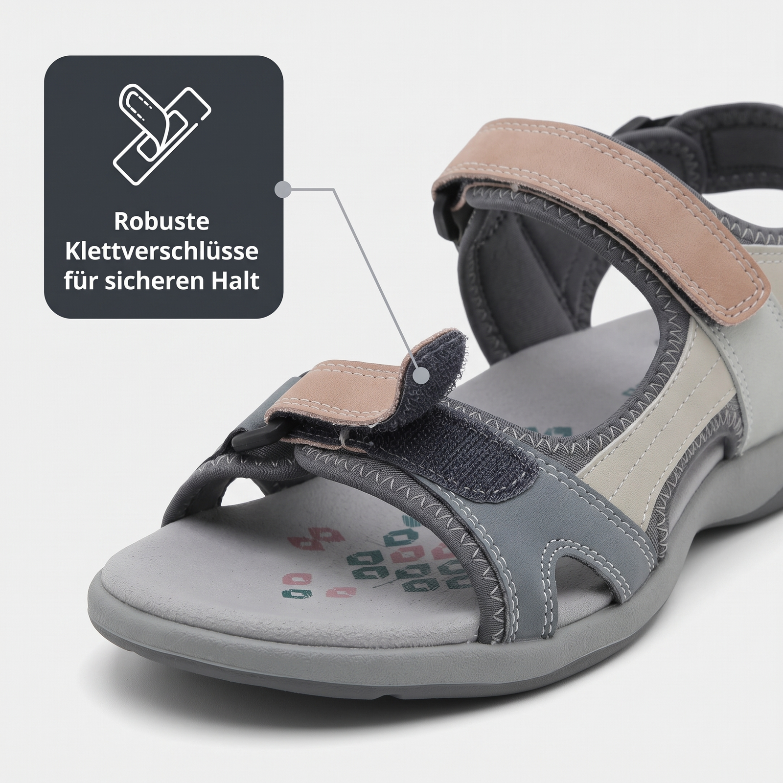 Bequeme Wandersandalen Damen: robuste Klettverschlüsse für sicheren Halt