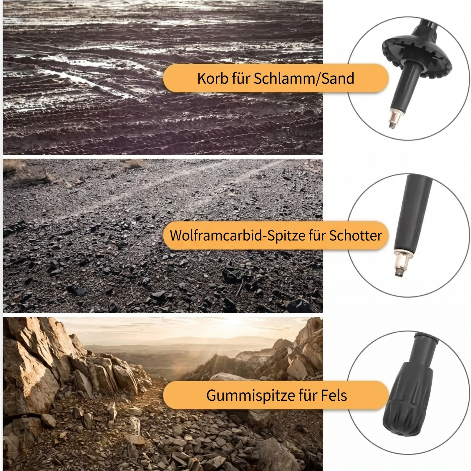 Geländeeinsatz - Trekking-Wanderstöcke