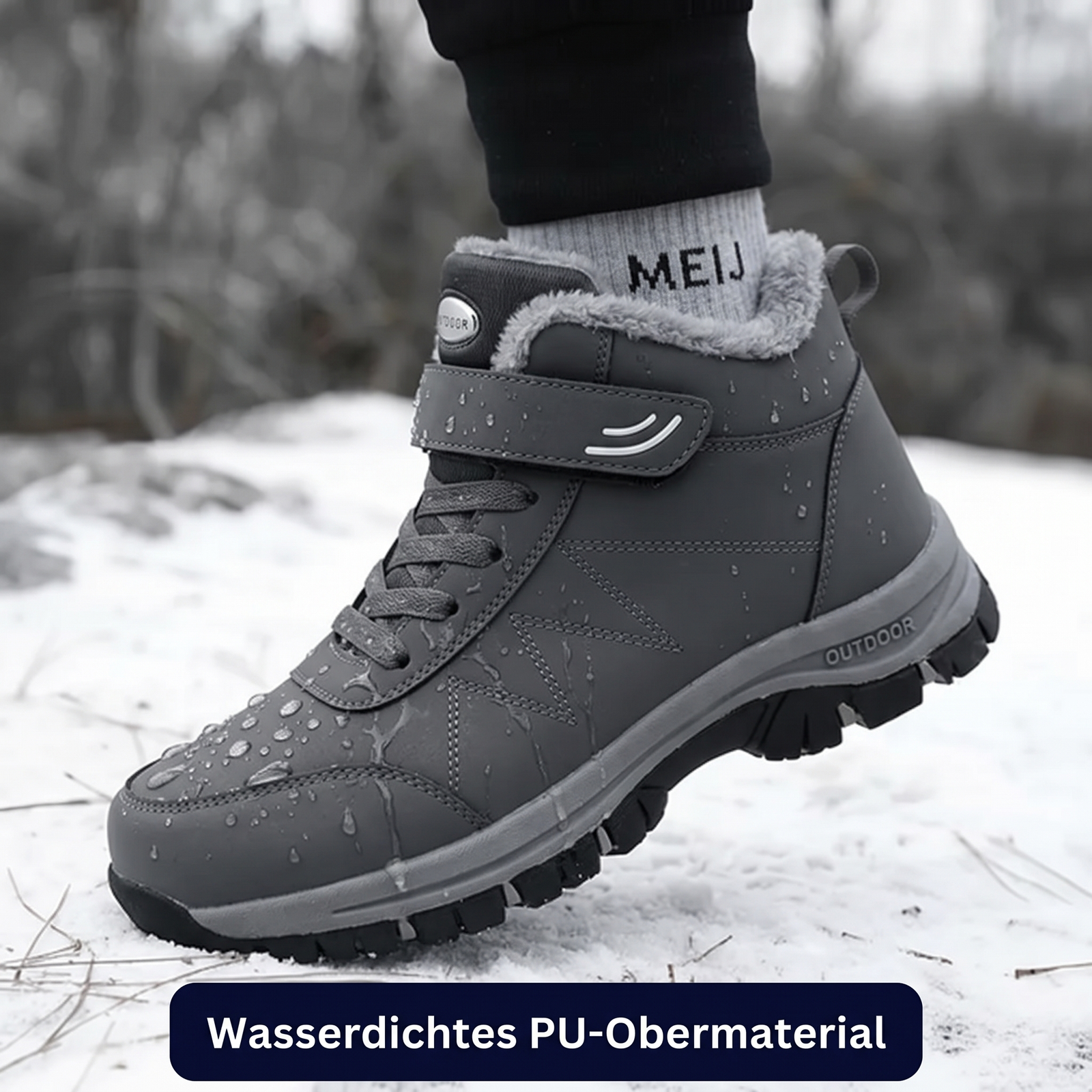 Après-Ski-Stiefel Damen Fell - Wasserdichtes PU-Obermaterial