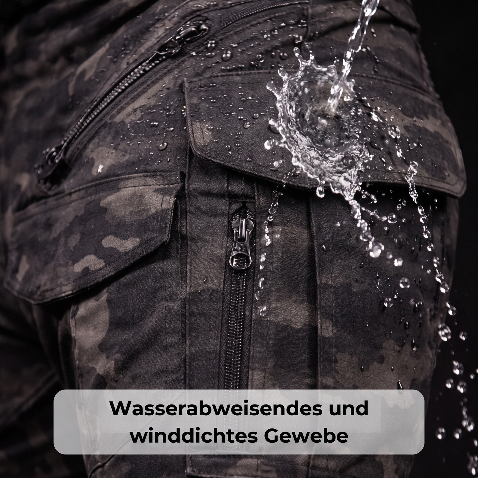 Camouflage-Trekkinghose taktisch - Wasserabweisendes und winddichtes Gewebe