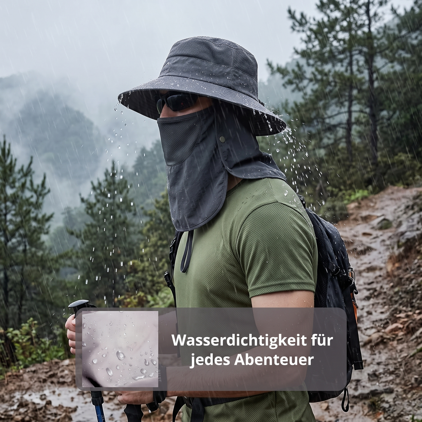 UV-Wanderhut mit Nackenlasche - Wasserdicht