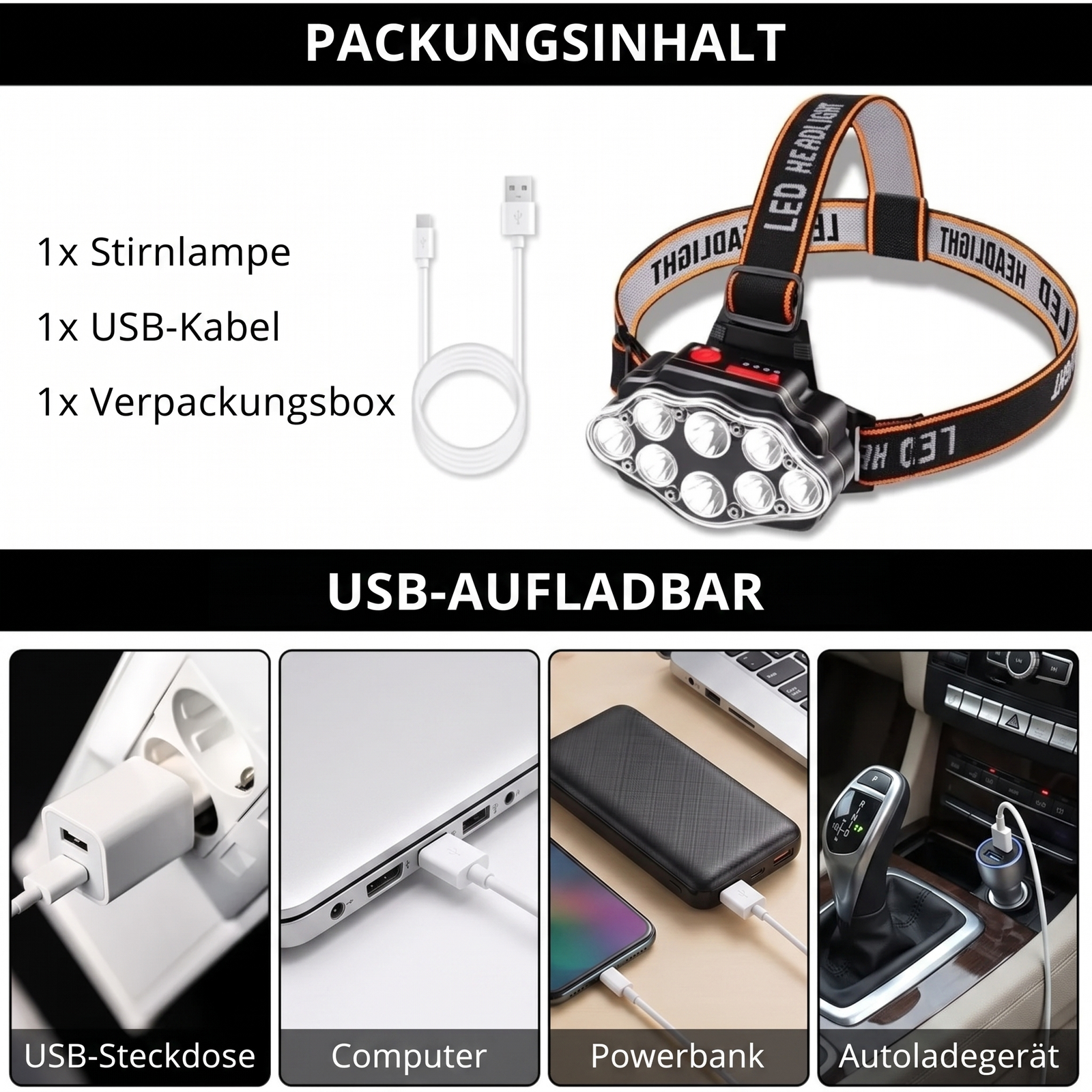 Packungsinhalt USB-aufladbar
