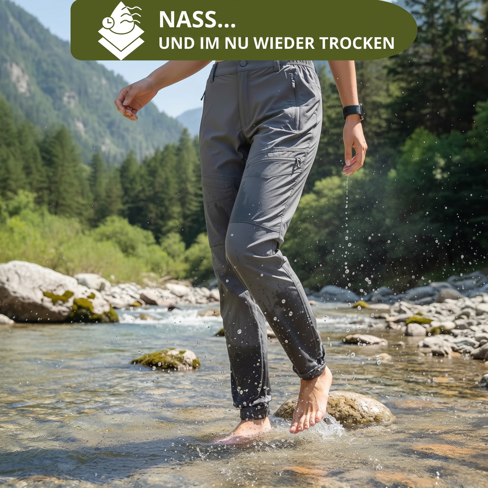 Nass... und im Nu wieder trocken