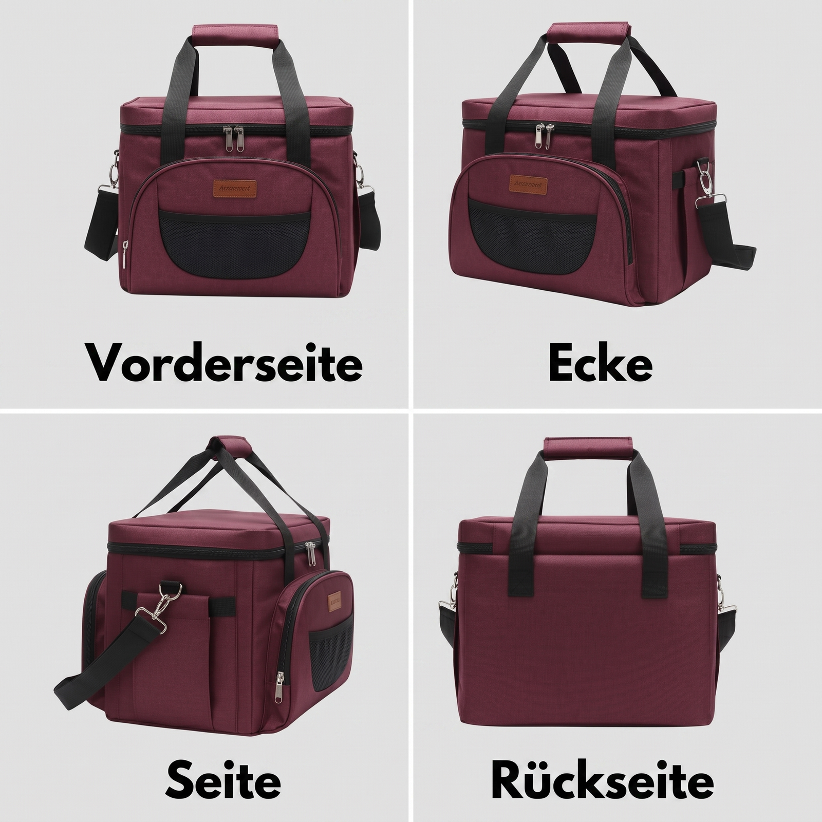 Vorderseite, Ecke, Seite, Rückseite