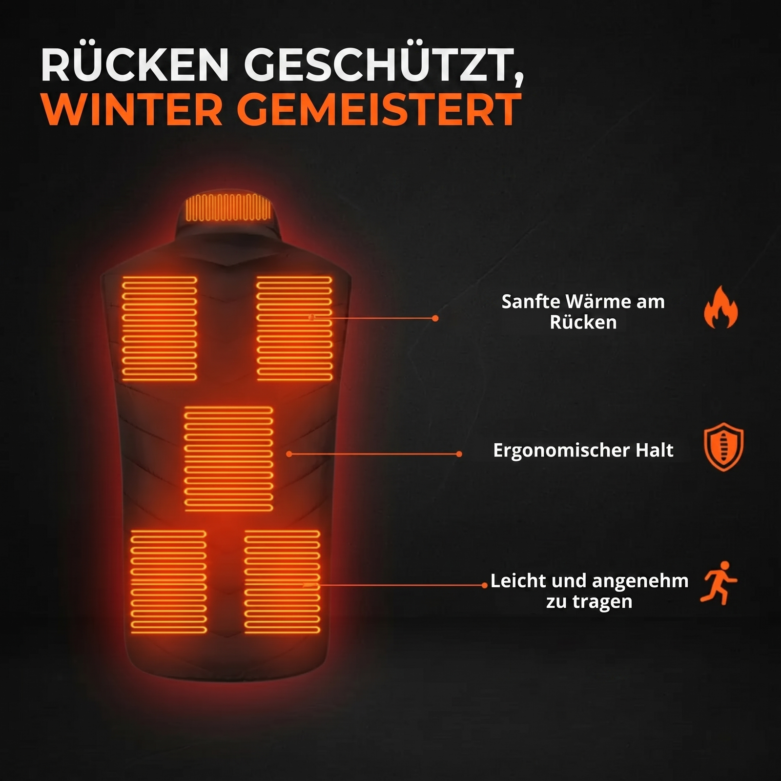 Beheizbare Weste mit Akku