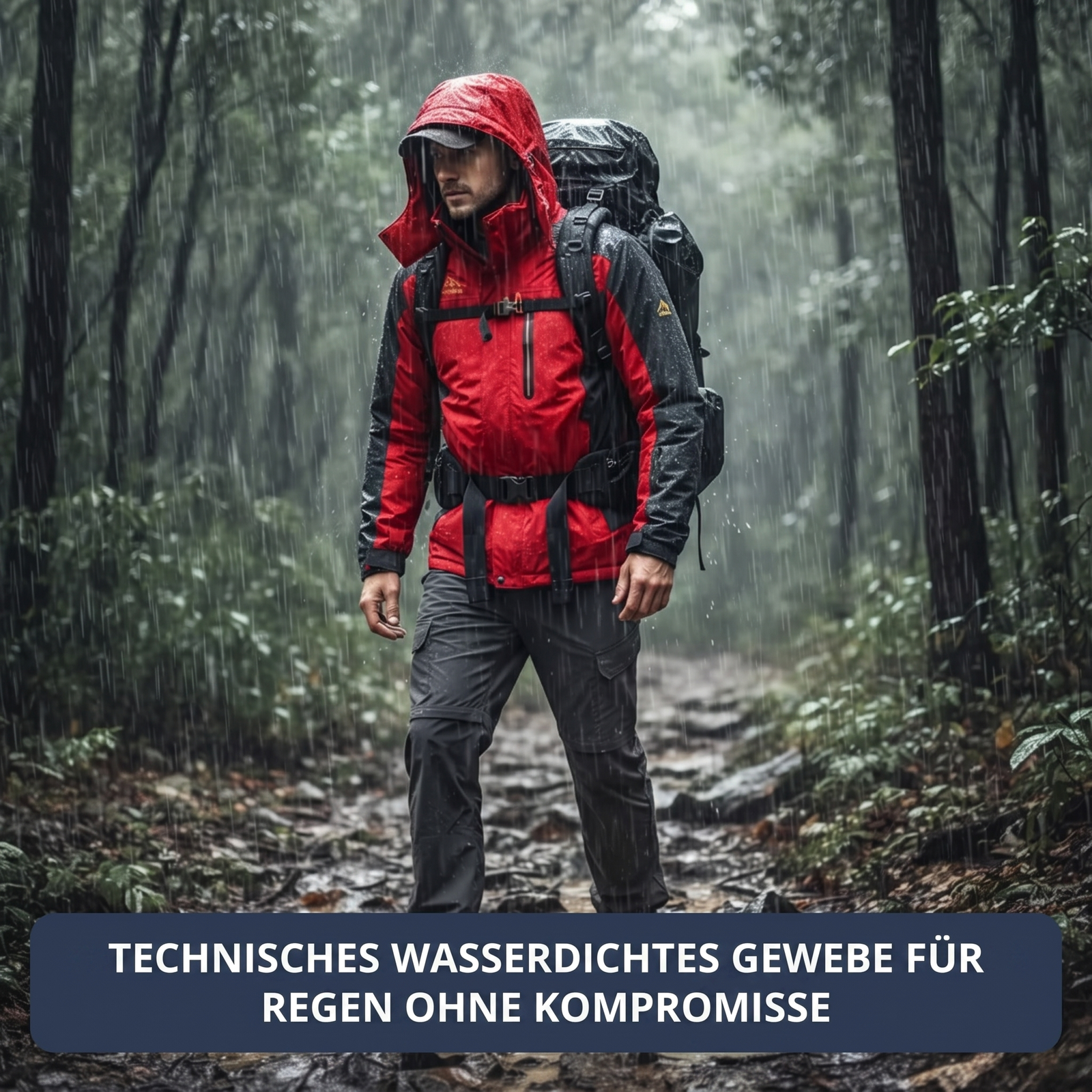 Wasserdichte Wanderjacke Fleece - Technisches Gewebe