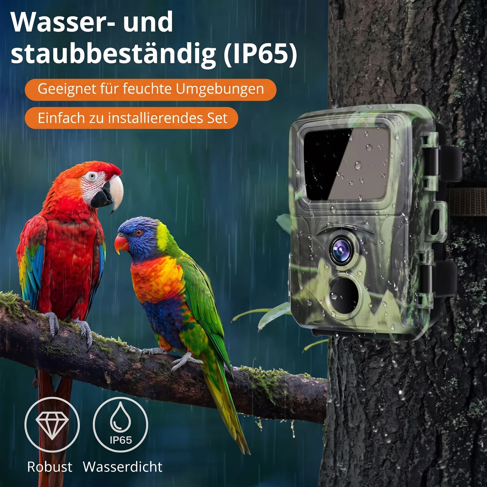 Mini-Wildkamera - Wasser- und staubbeständig IP65