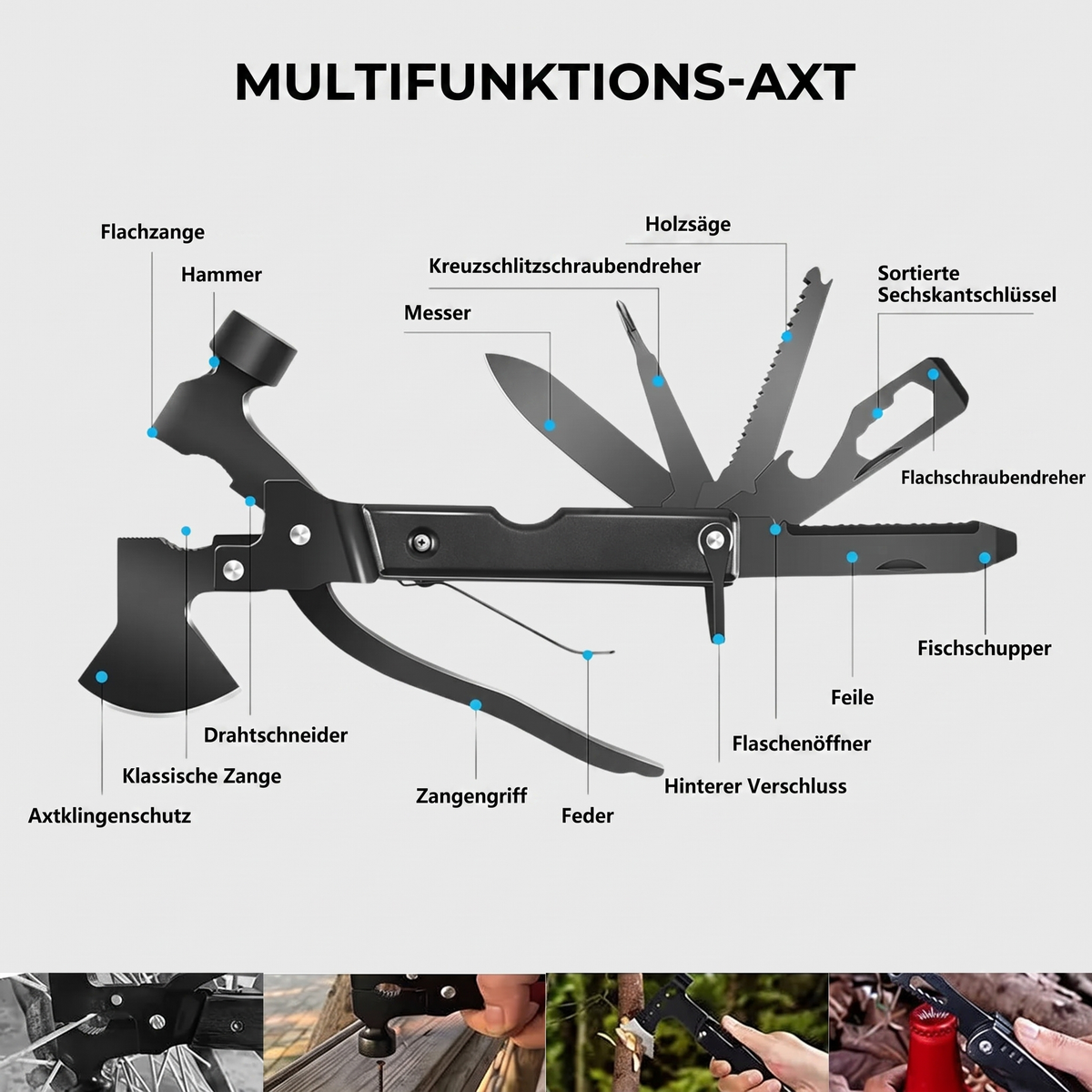Multifunktions-Axt Survival-Set