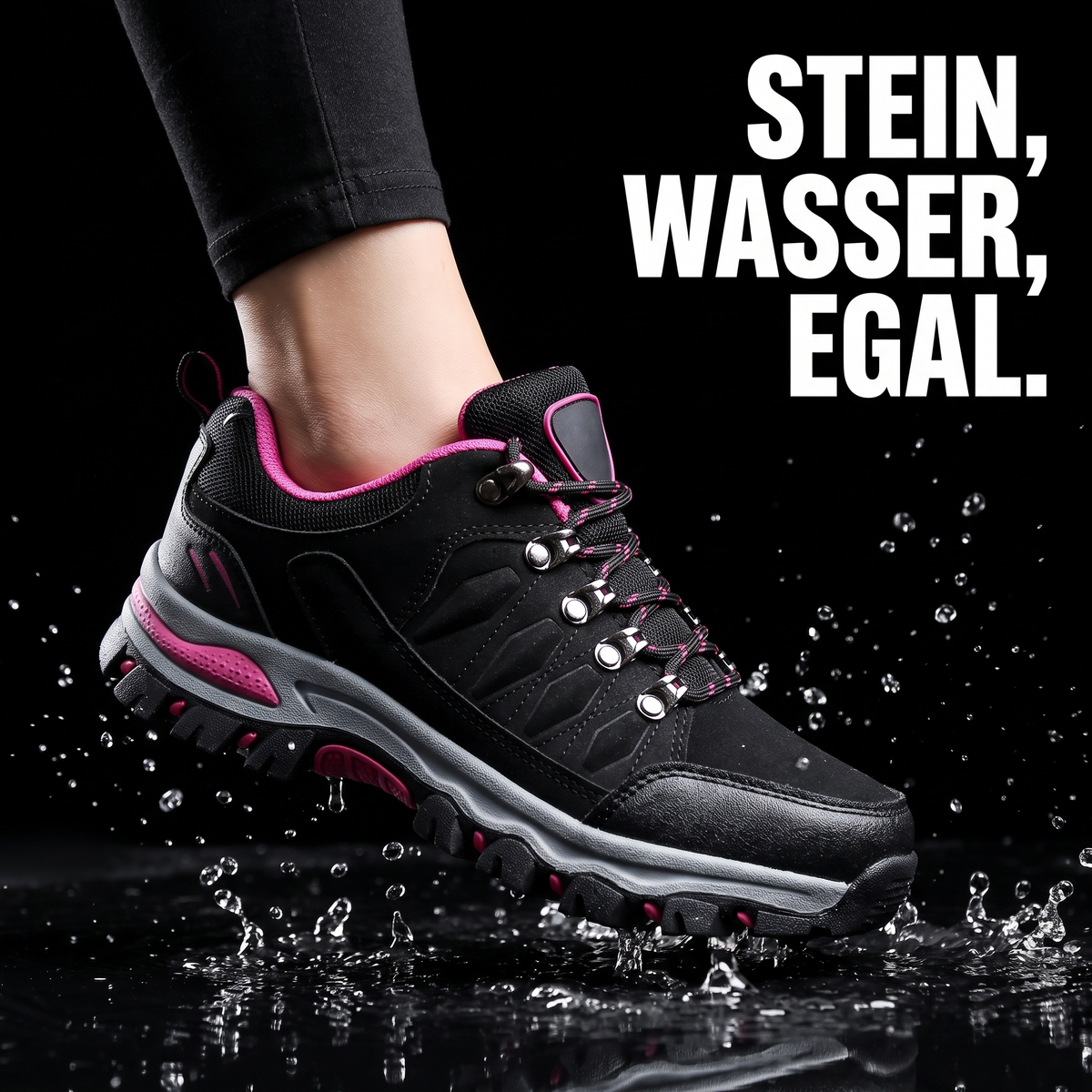 Damen Wanderschuhe wasserdicht – STEIN, WASSER, EGAL.