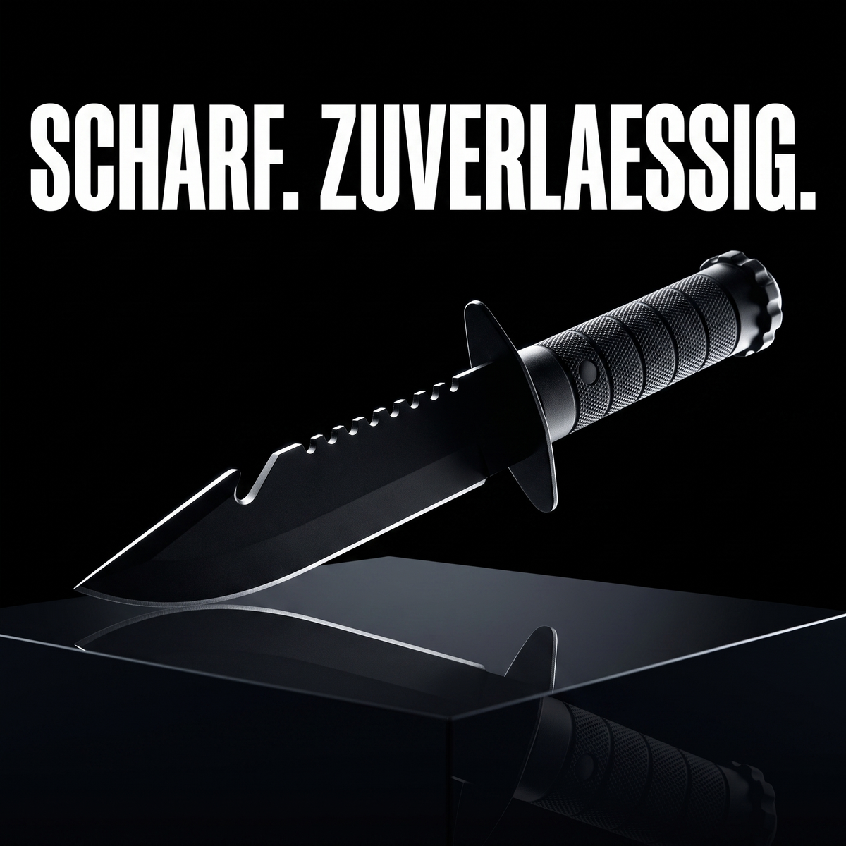 Feststehendes Survival-Messer – SCHARF. ZUVERLAESSIG.
