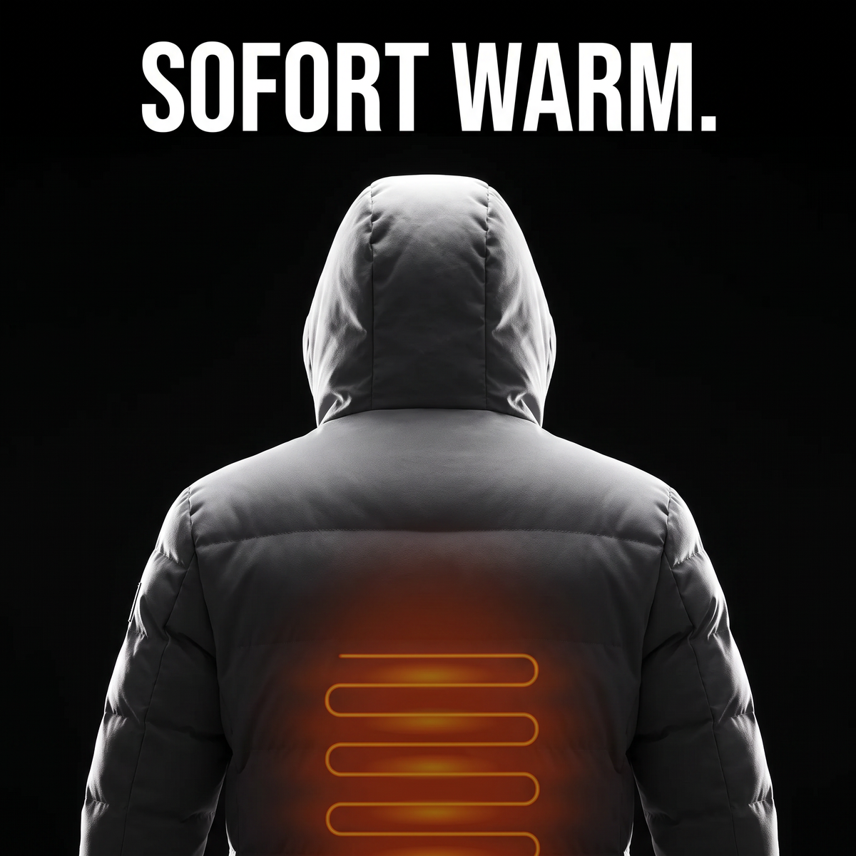 Beheizbare Daunenjacke mit Kapuze – SOFORT WARM.