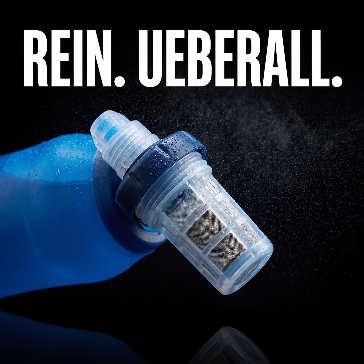 Trinkflasche fürs Trekking mit Filter – REIN. UEBERALL.