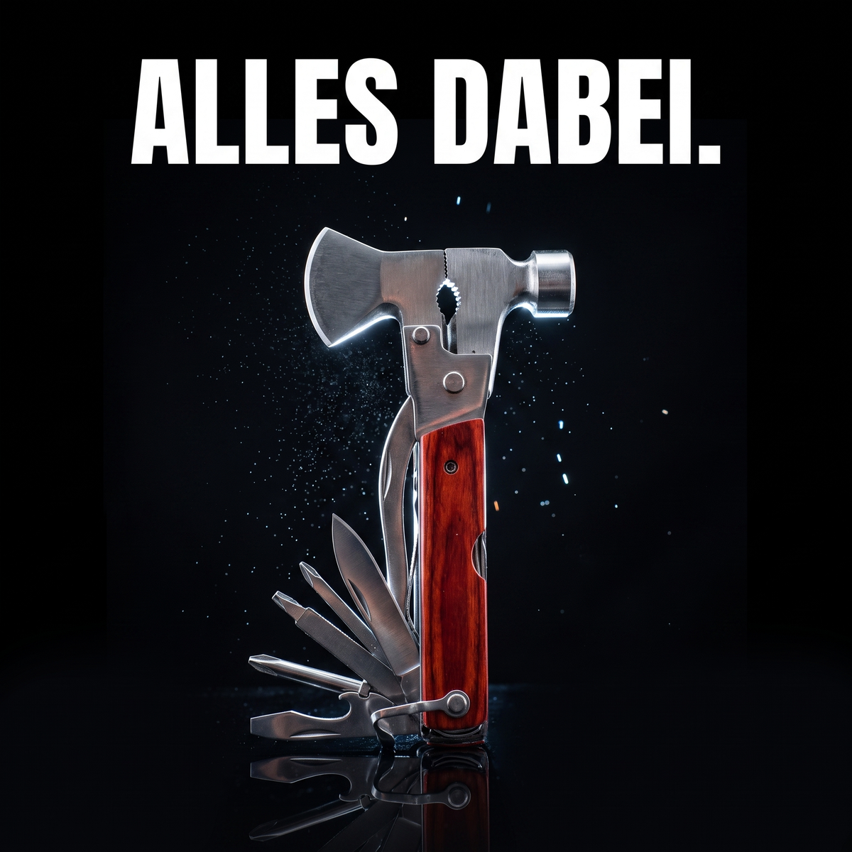 Tragbare Survival-Axt 14-in-1 – ALLES DABEI.