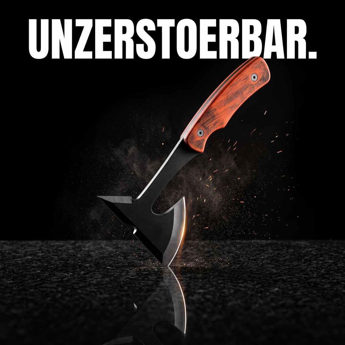 Survival-Beil aus Edelstahl – UNZERSTOERBAR.