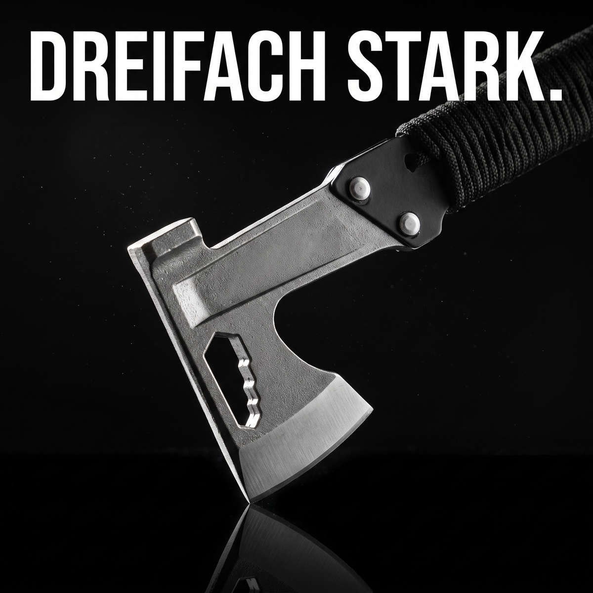 Taktische Survival-Axt 3-in-1 – DREIFACH STARK.
