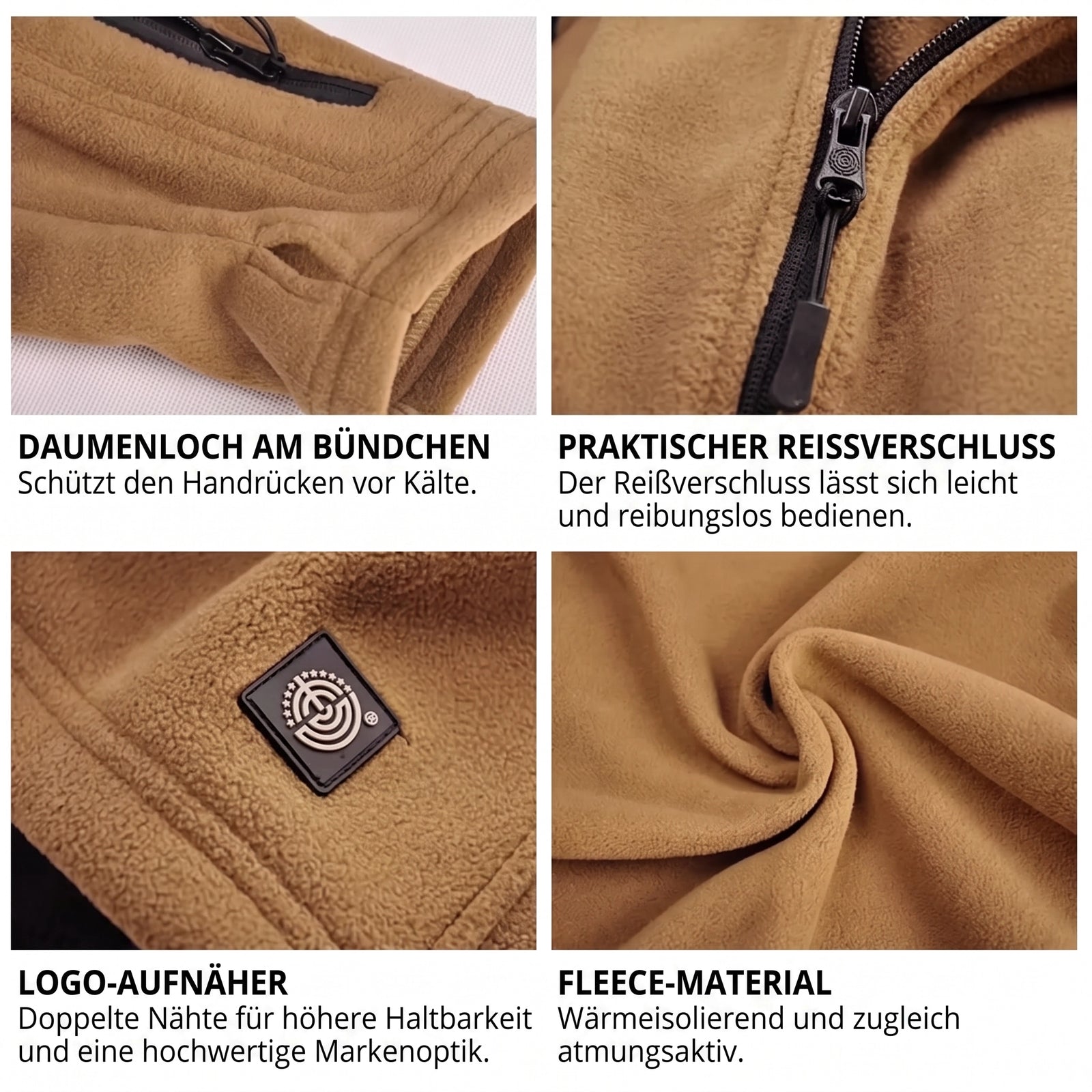 Herren Fleecejacke mit Zipper | Berggrat
